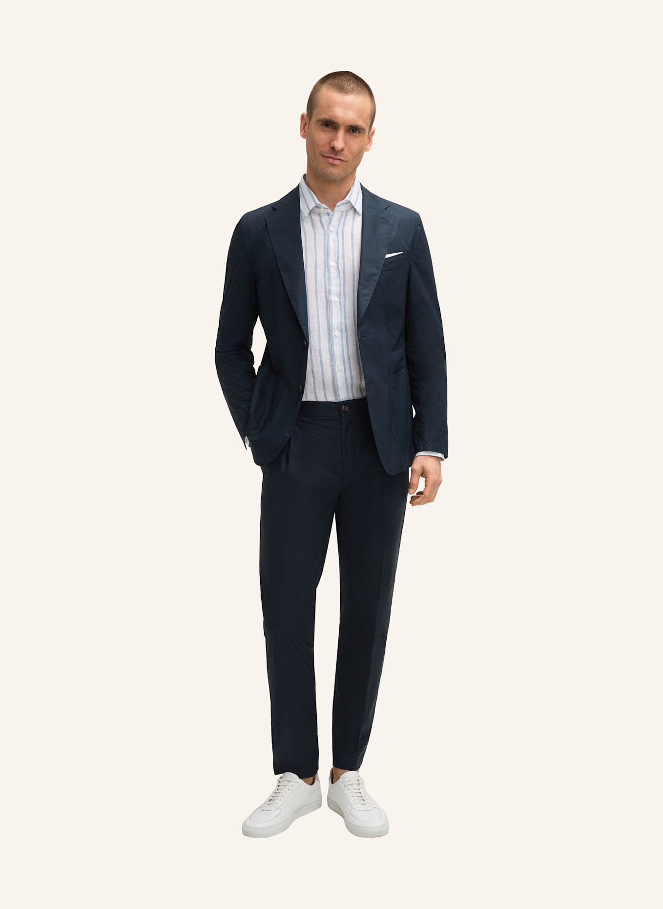 windsor. Bundfaltenhose Shaped Fit: DUNKELBLAU