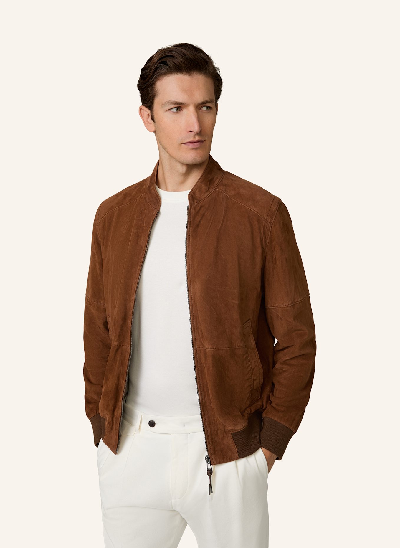 windsor. Lederblouson: CAMEL