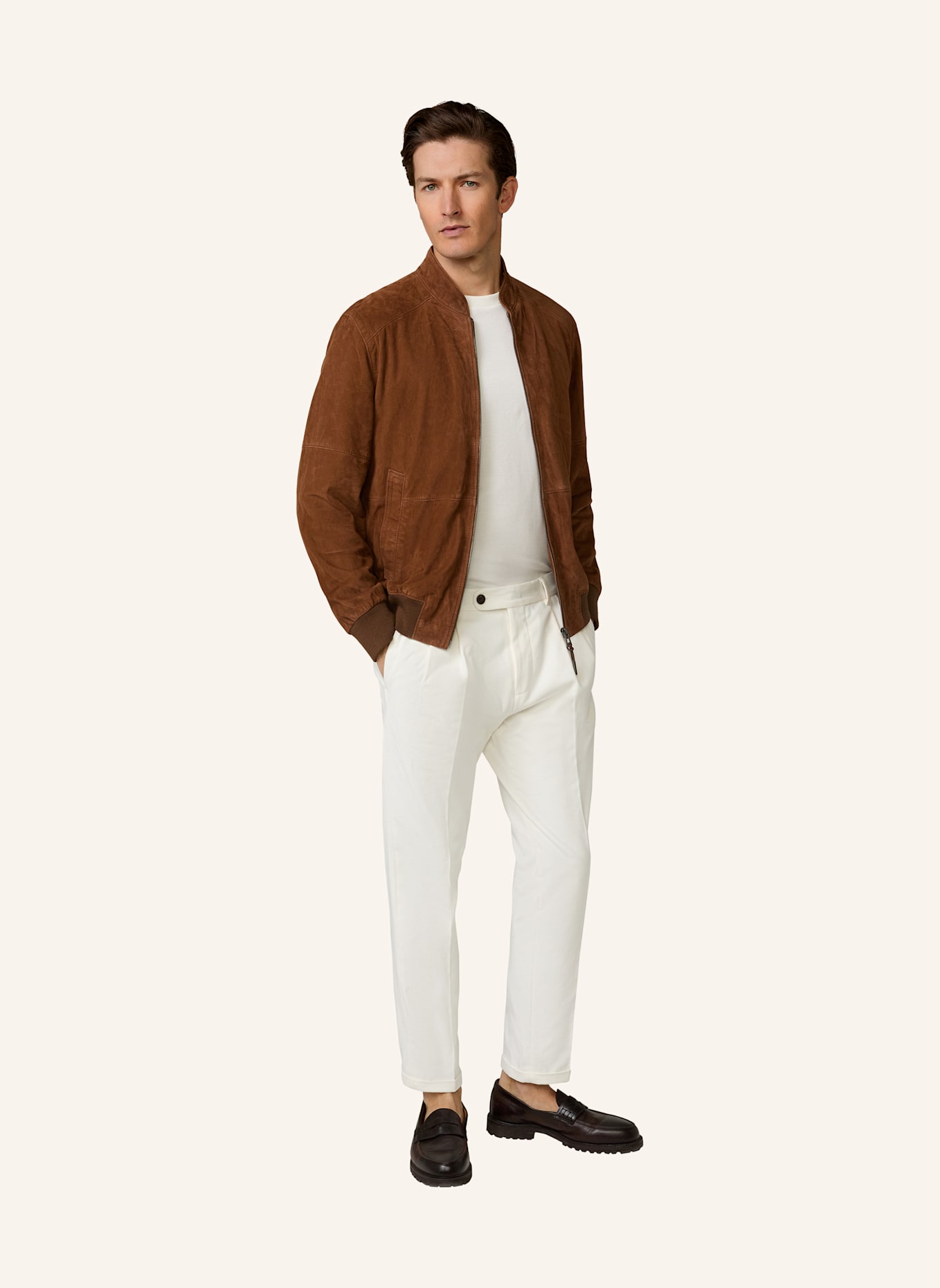 windsor. Lederblouson: CAMEL