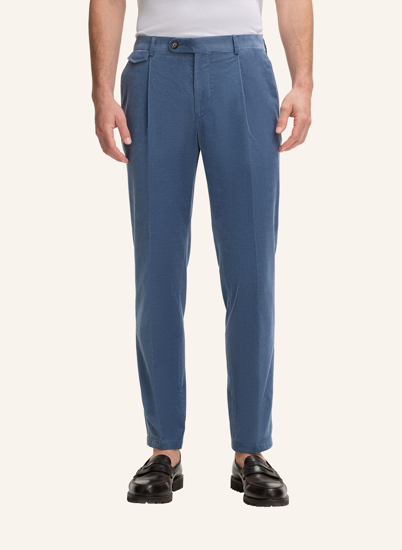 windsor. Anzughose SILVI Shaped Fit aus Cord: BLAU