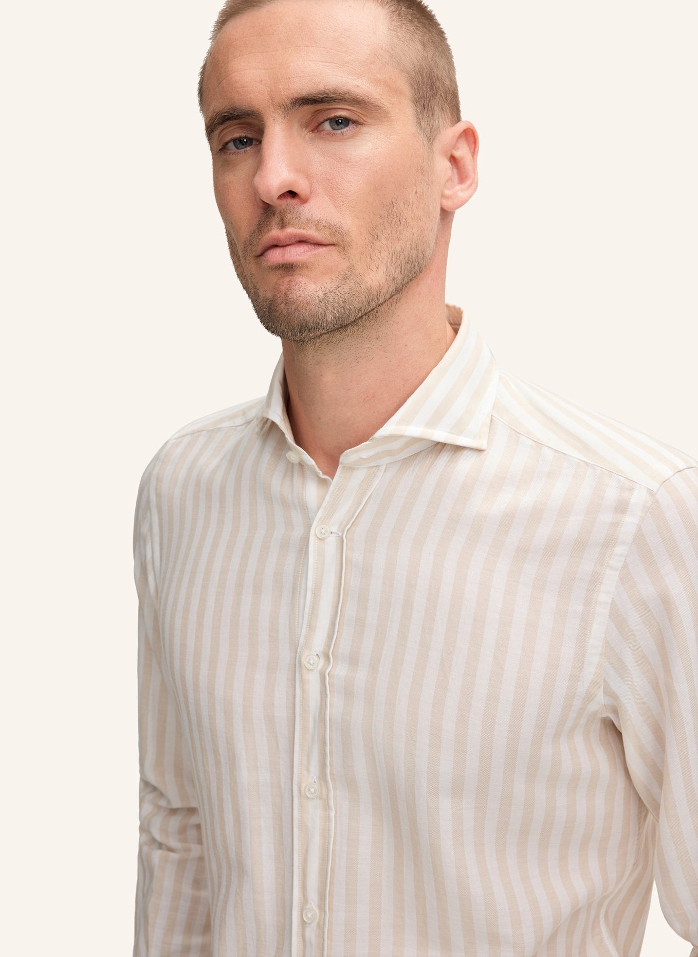 windsor. Hemd LANO-W Regular Fit: BEIGE/ WEISS