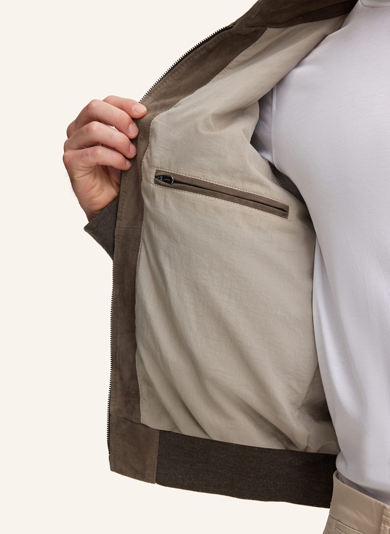 windsor. Lederblouson: GRAU