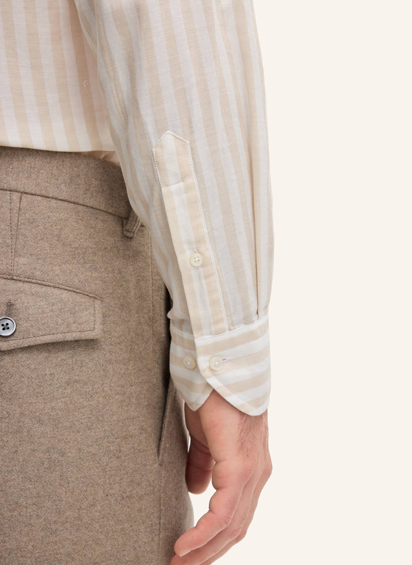 windsor. Hemd LANO-W Regular Fit: BEIGE/ WEISS