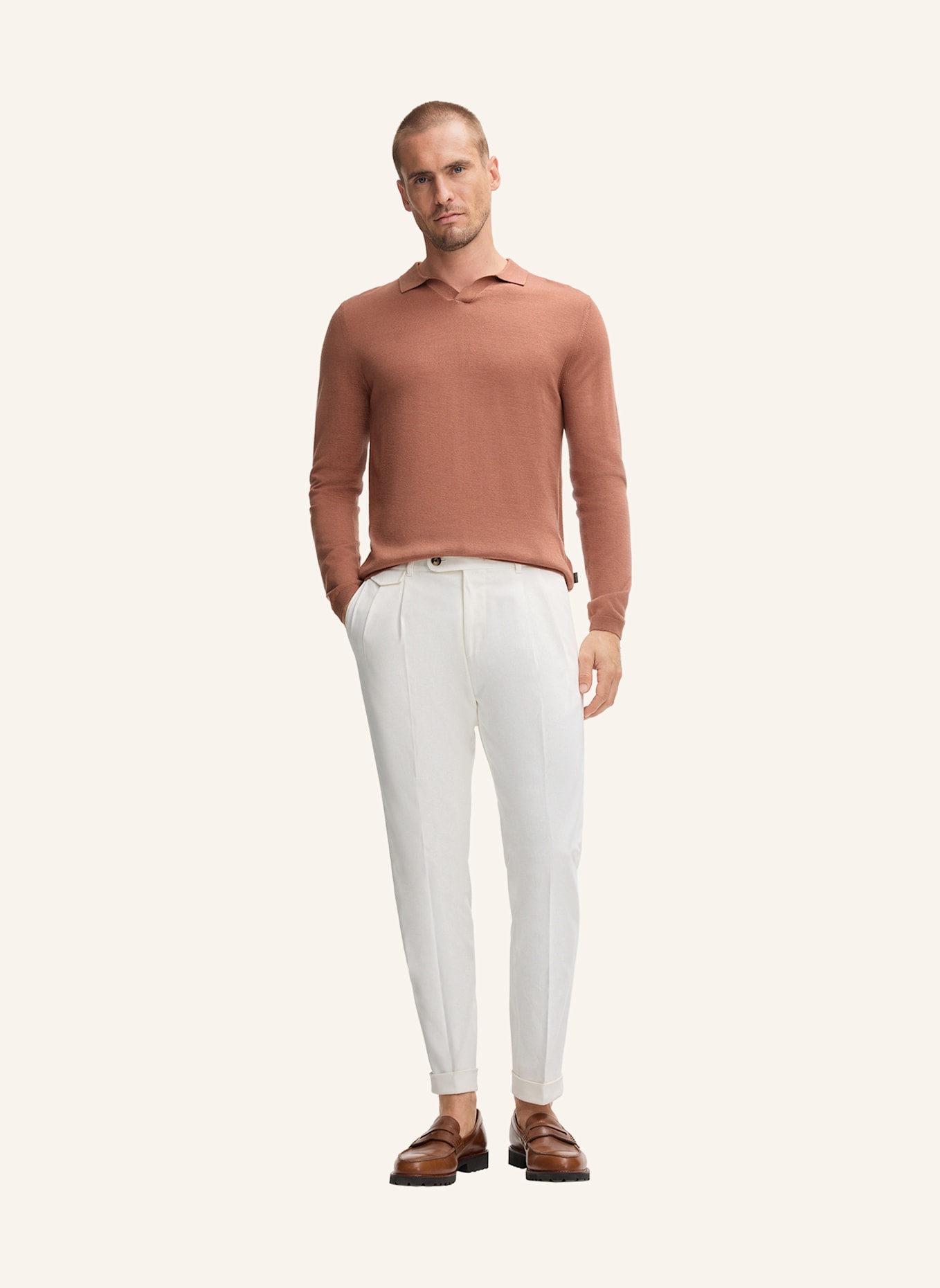 windsor. Strickpullover: ROT/ BRAUN