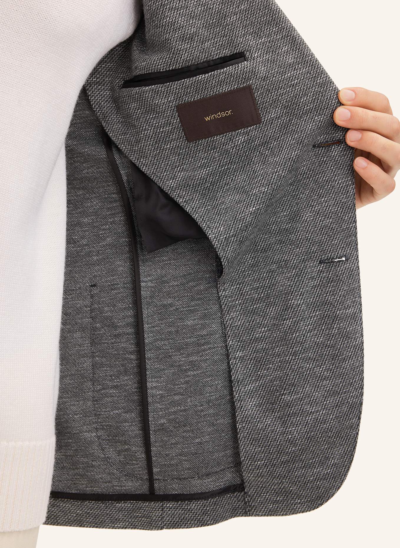 windsor. Sakko Shaped Fit: SCHWARZ/ GRAU