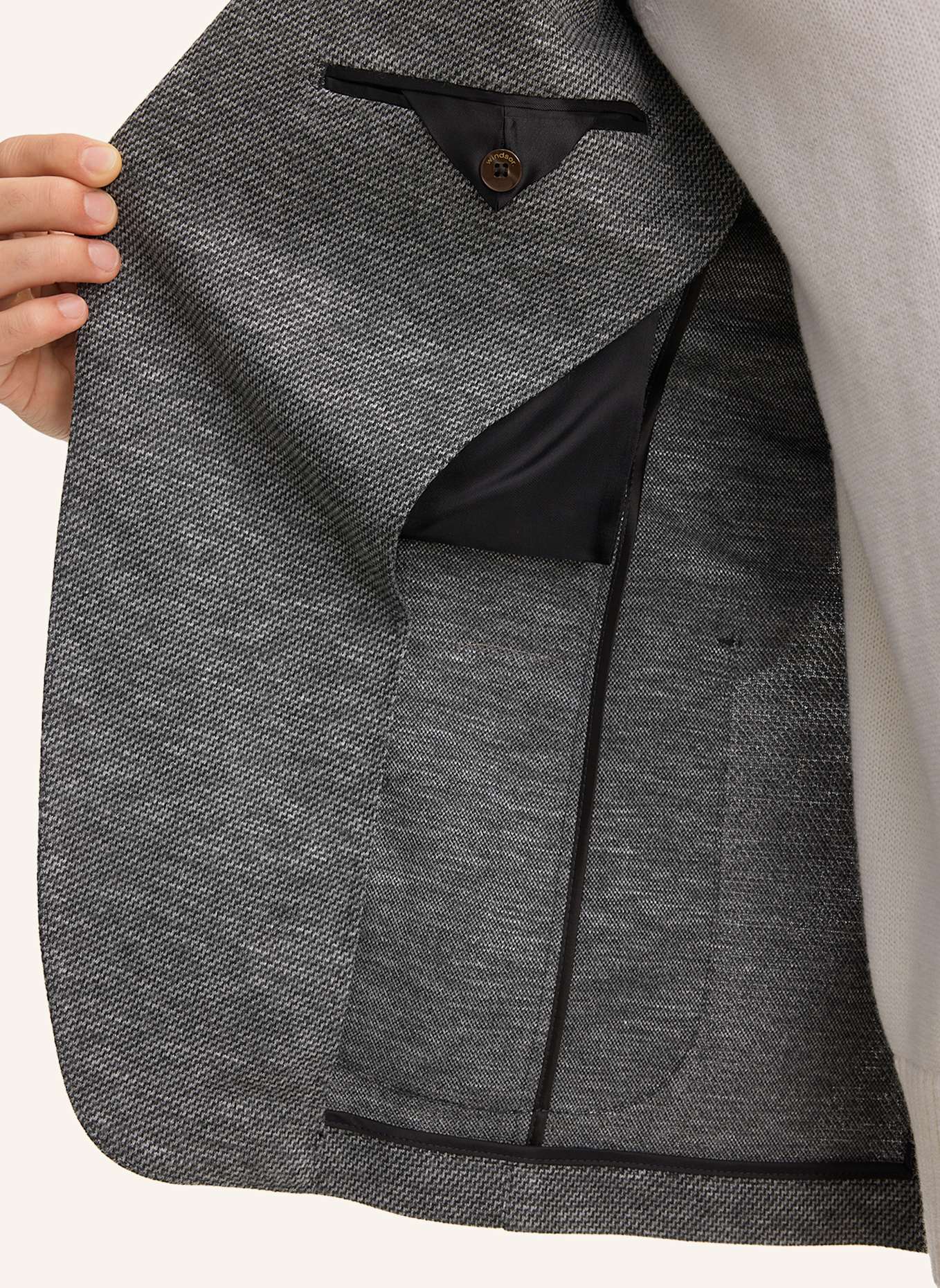 windsor. Sakko Shaped Fit: SCHWARZ/ GRAU