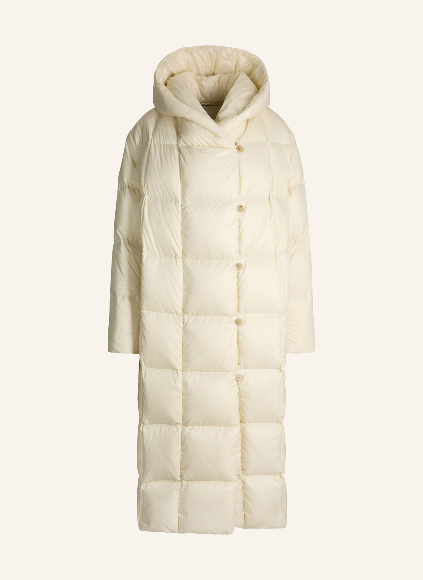 Daunenmantel in creme