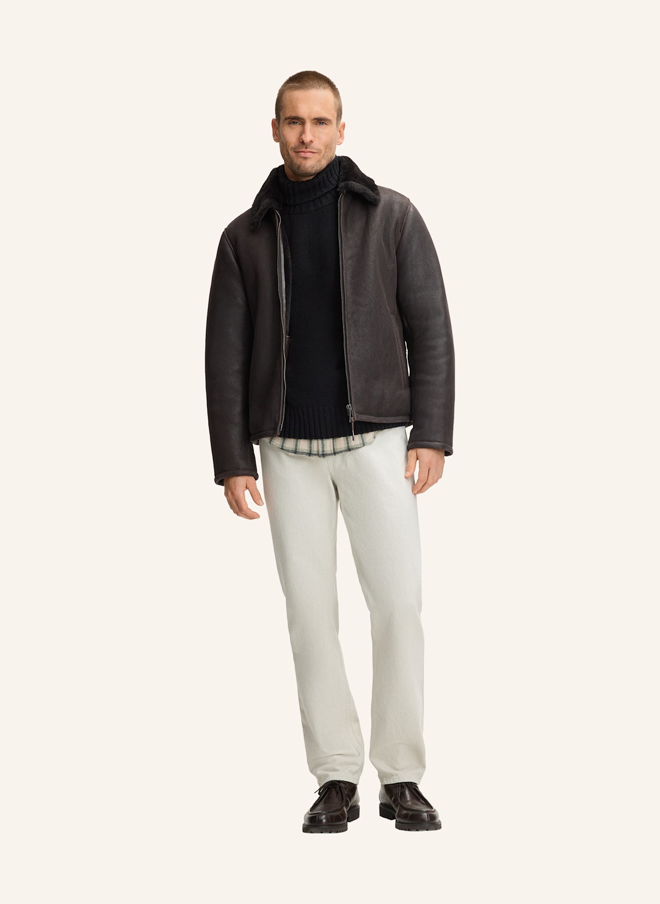 windsor. Lederjacke: BRAUN