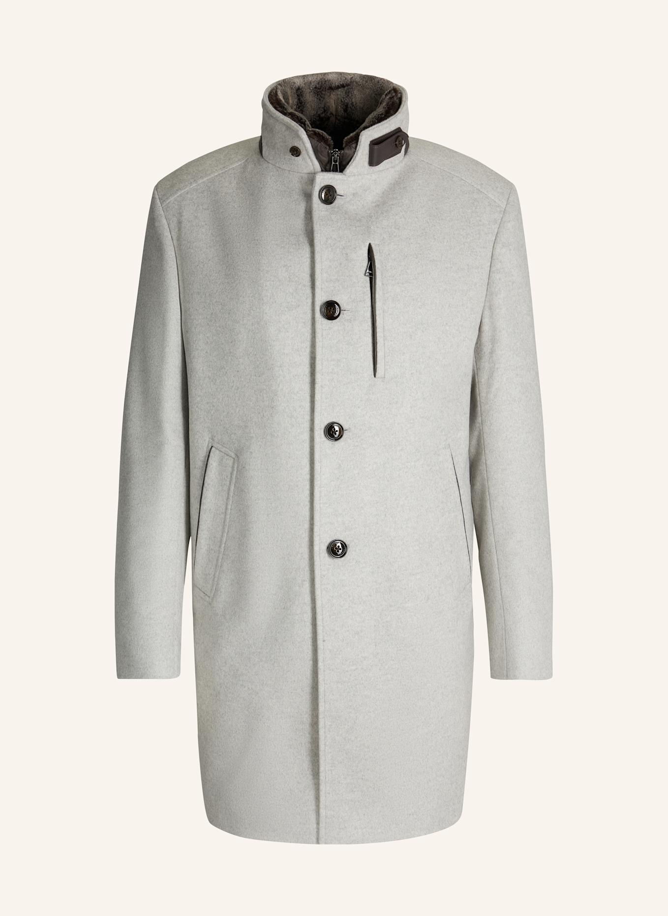 windsor. Wollmantel RIVANO3 mit herausnehmbarer Blende: HELLGRAU