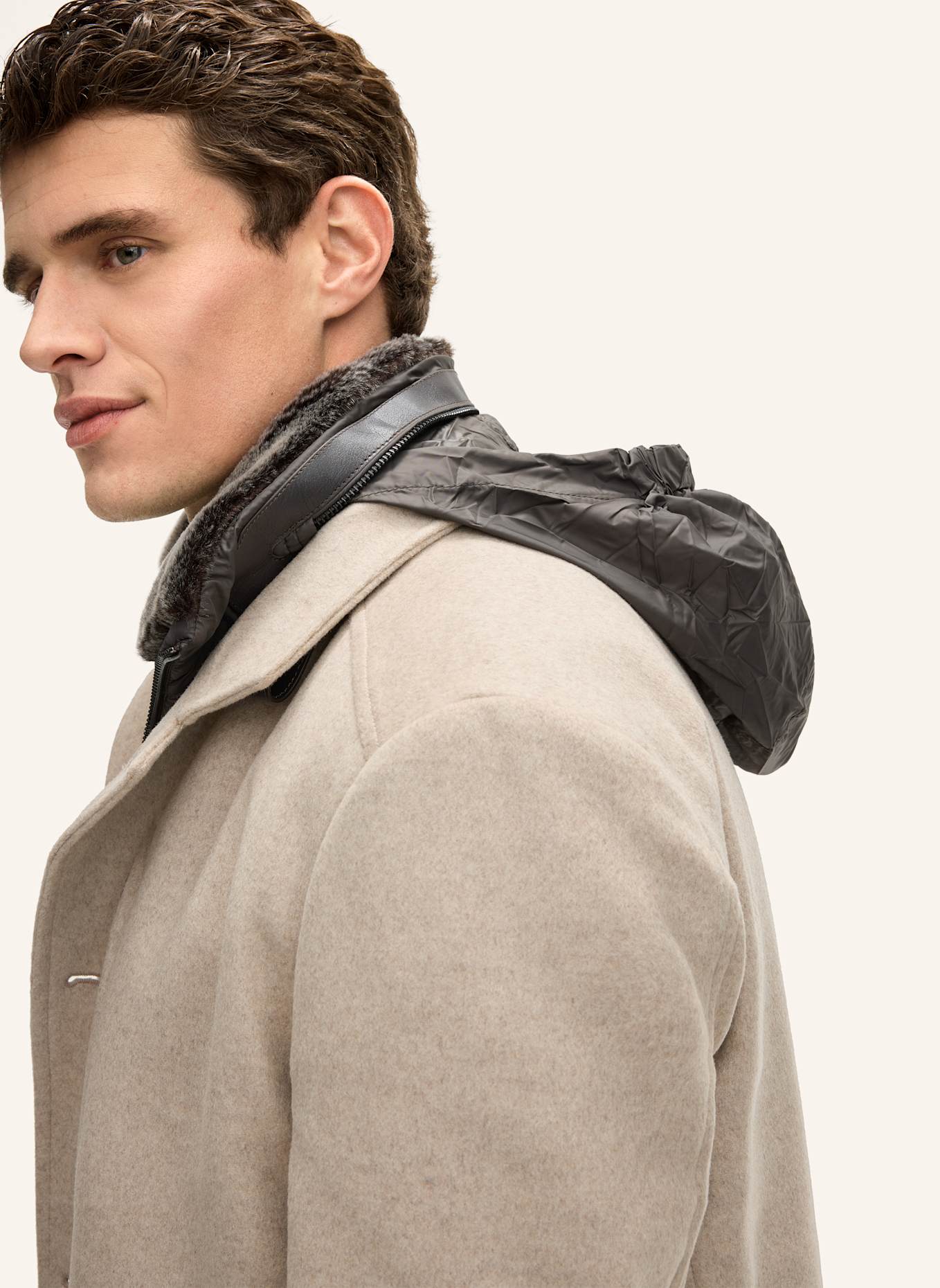 windsor. Wollmantel RIVANO3 mit herausnehmbarer Blende: BEIGE