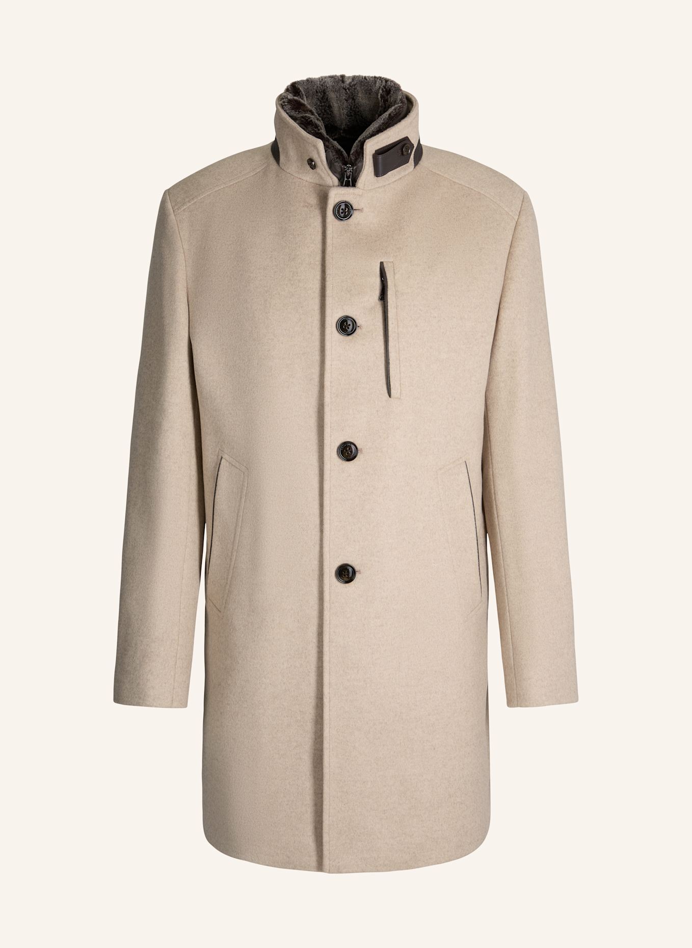 windsor. Wollmantel RIVANO3 mit herausnehmbarer Blende: BEIGE