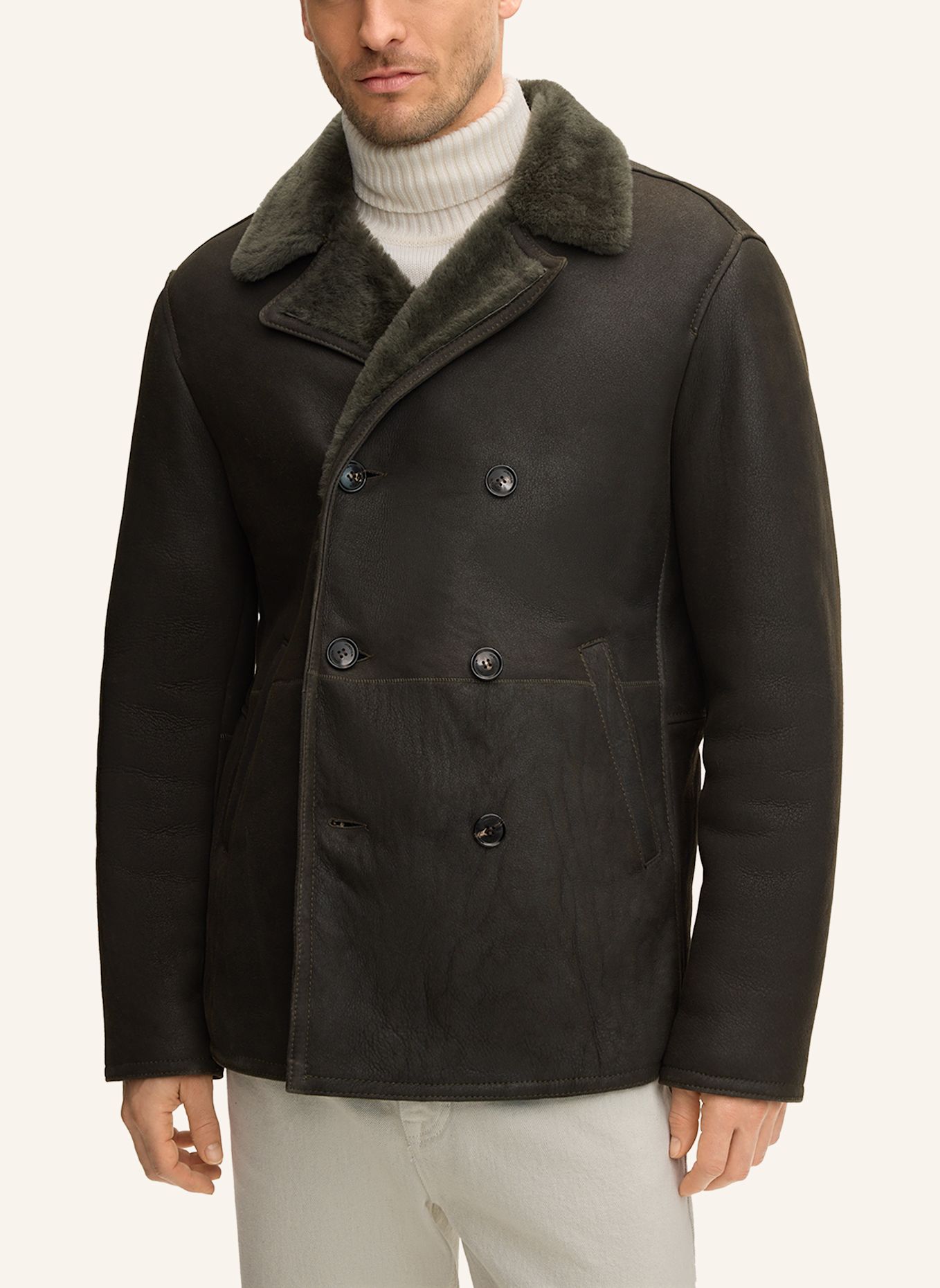 windsor. Lederjacke: GRÜN