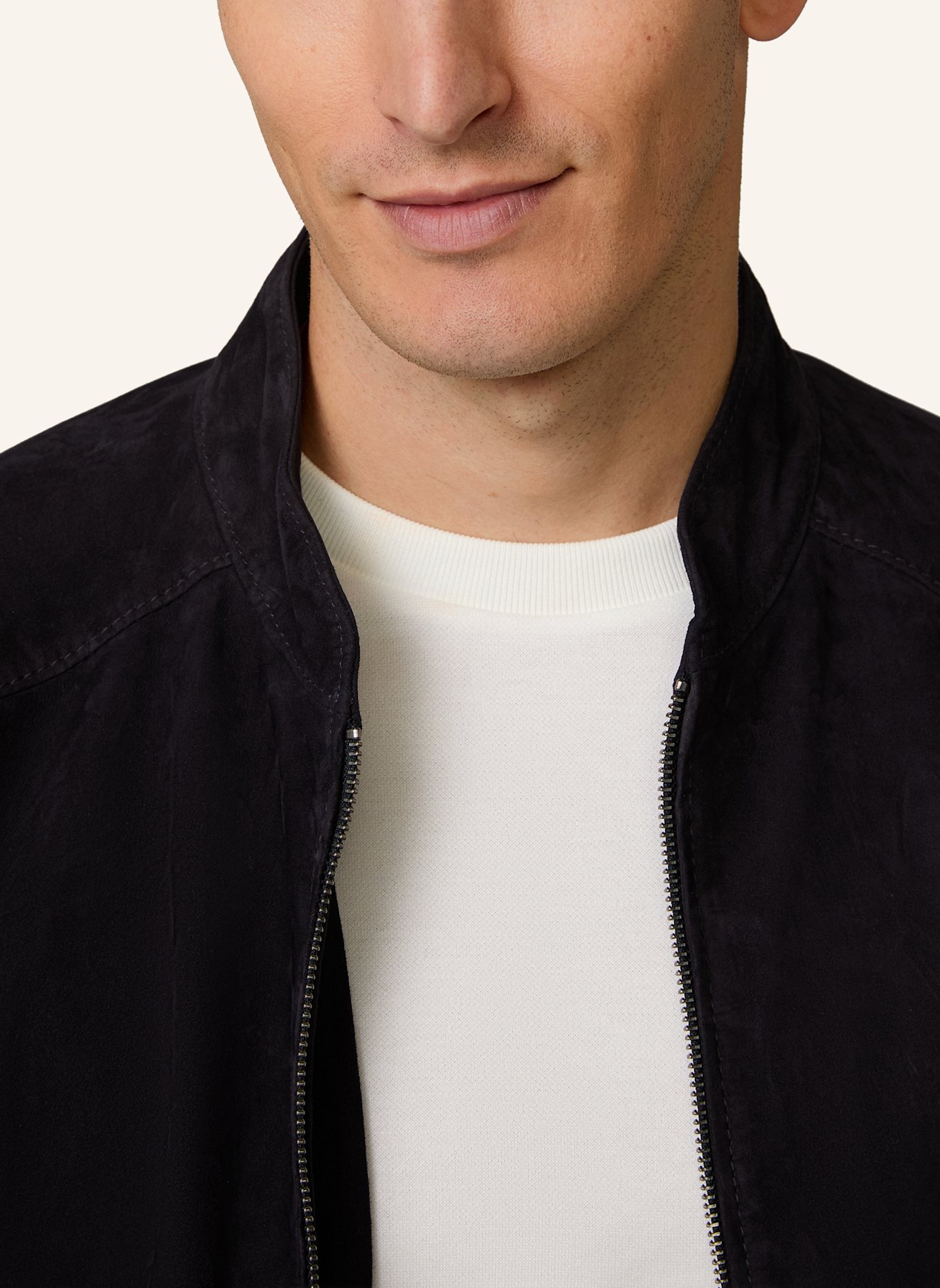 windsor. Lederblouson: DUNKELBLAU