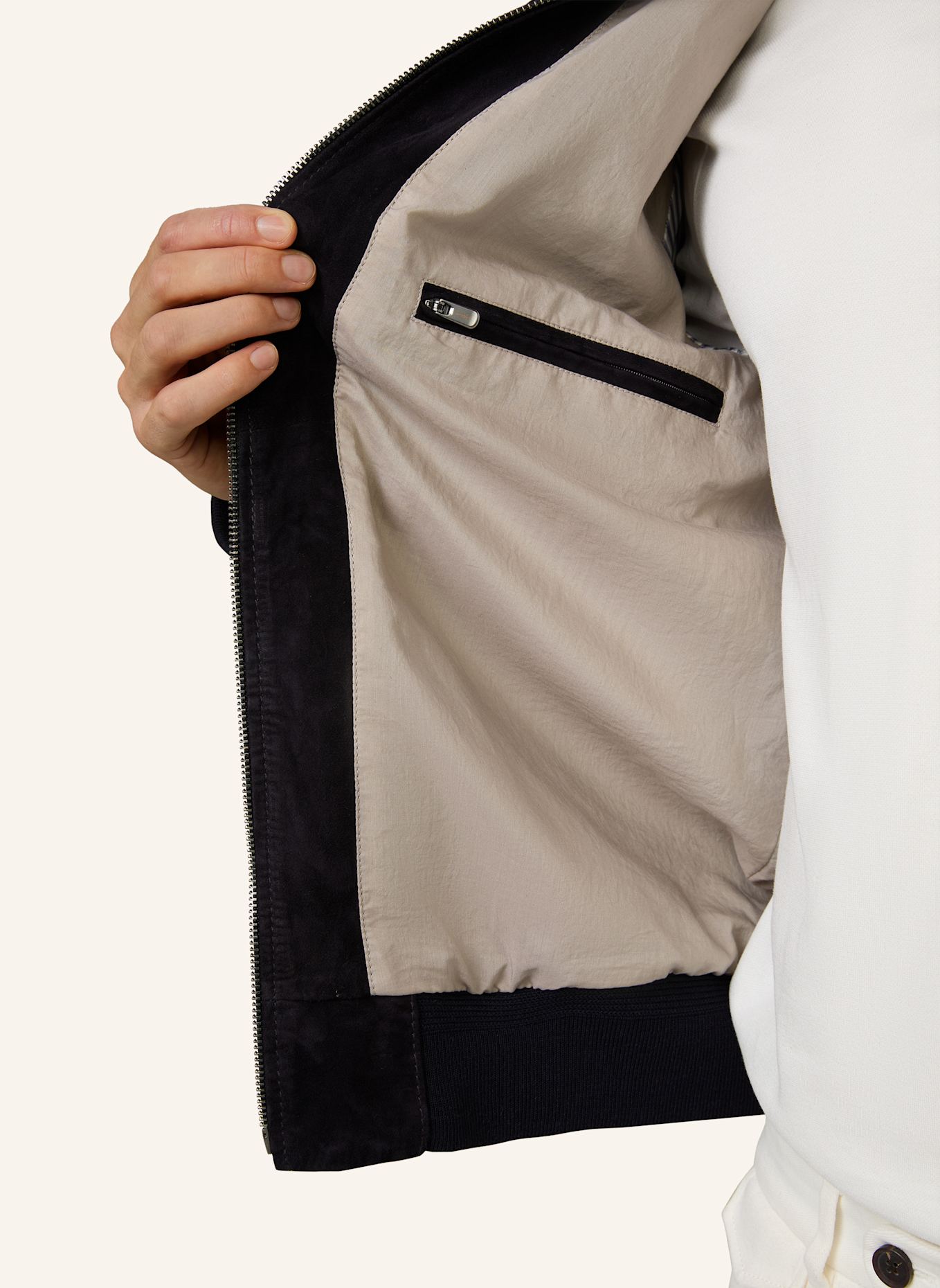 windsor. Lederblouson: DUNKELBLAU