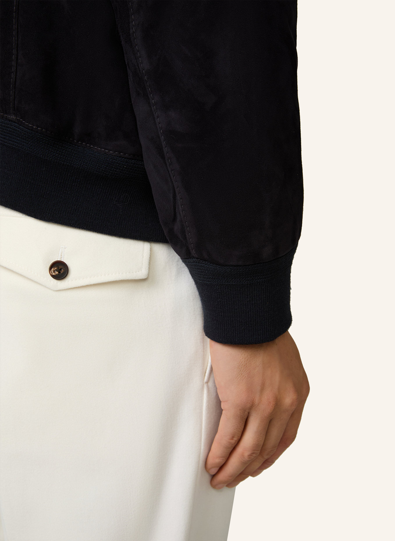 windsor. Lederblouson: DUNKELBLAU