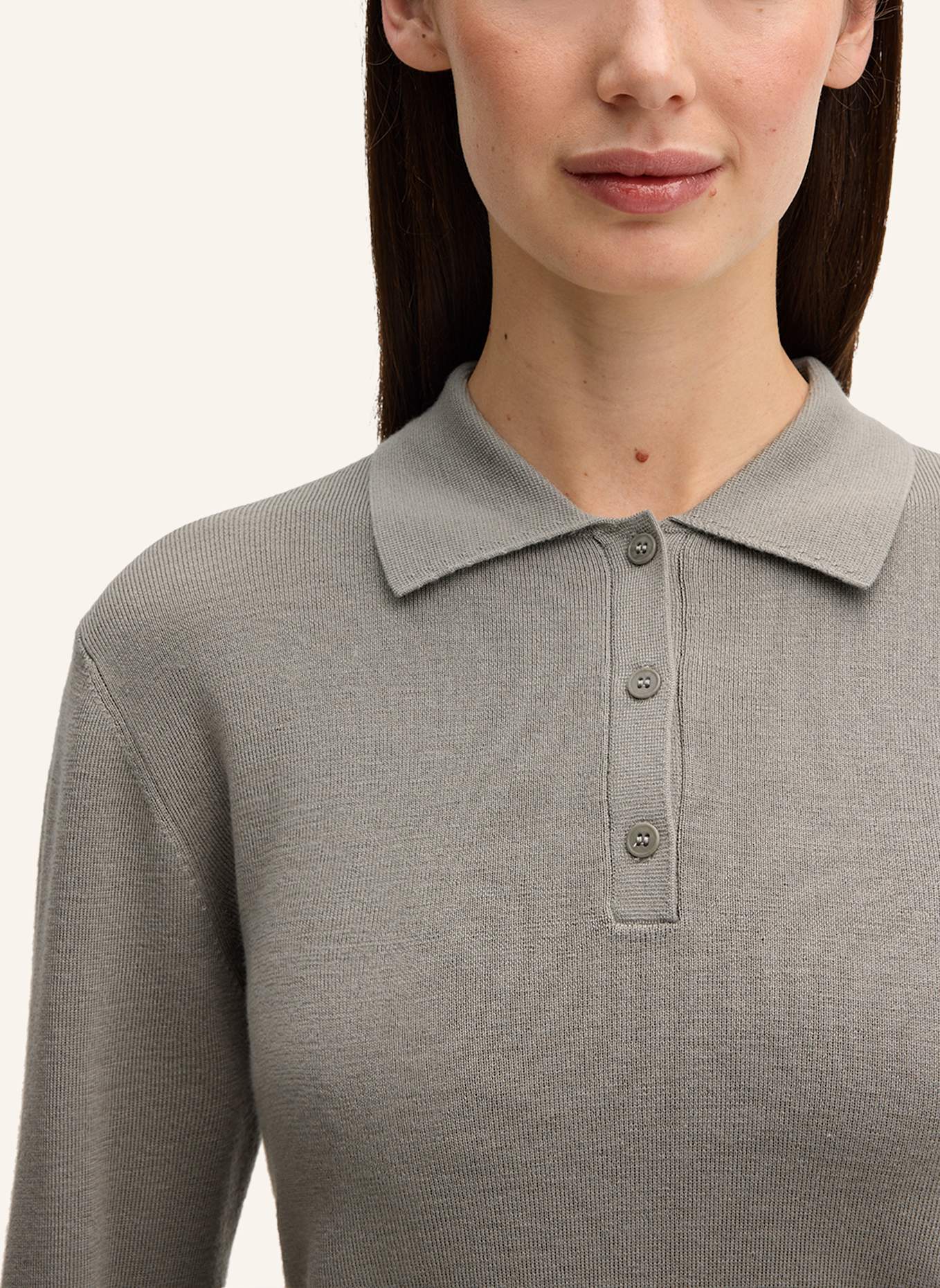 windsor. Langarm-Polo: GRAU