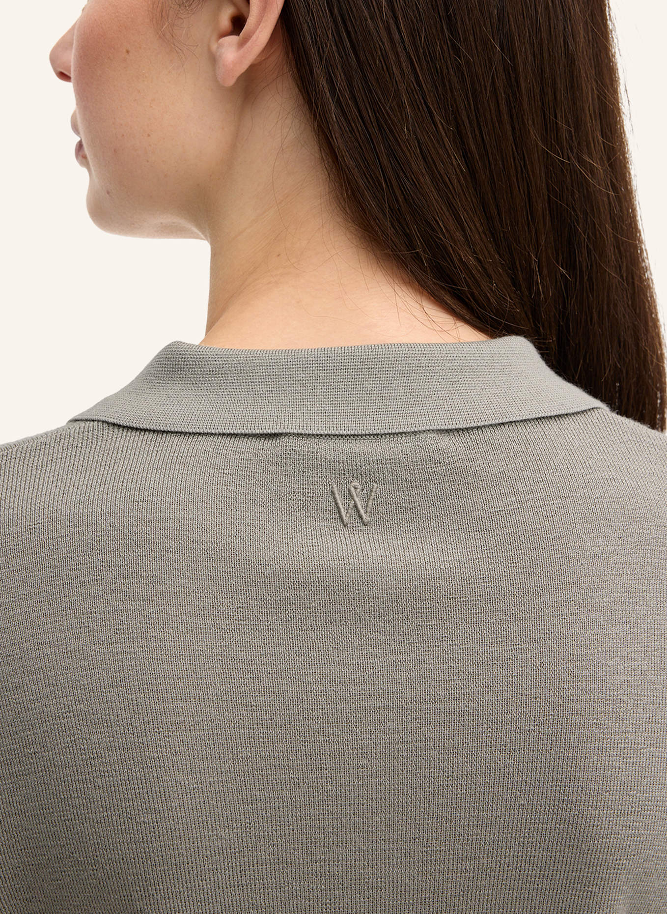 windsor. Langarm-Polo: GRAU