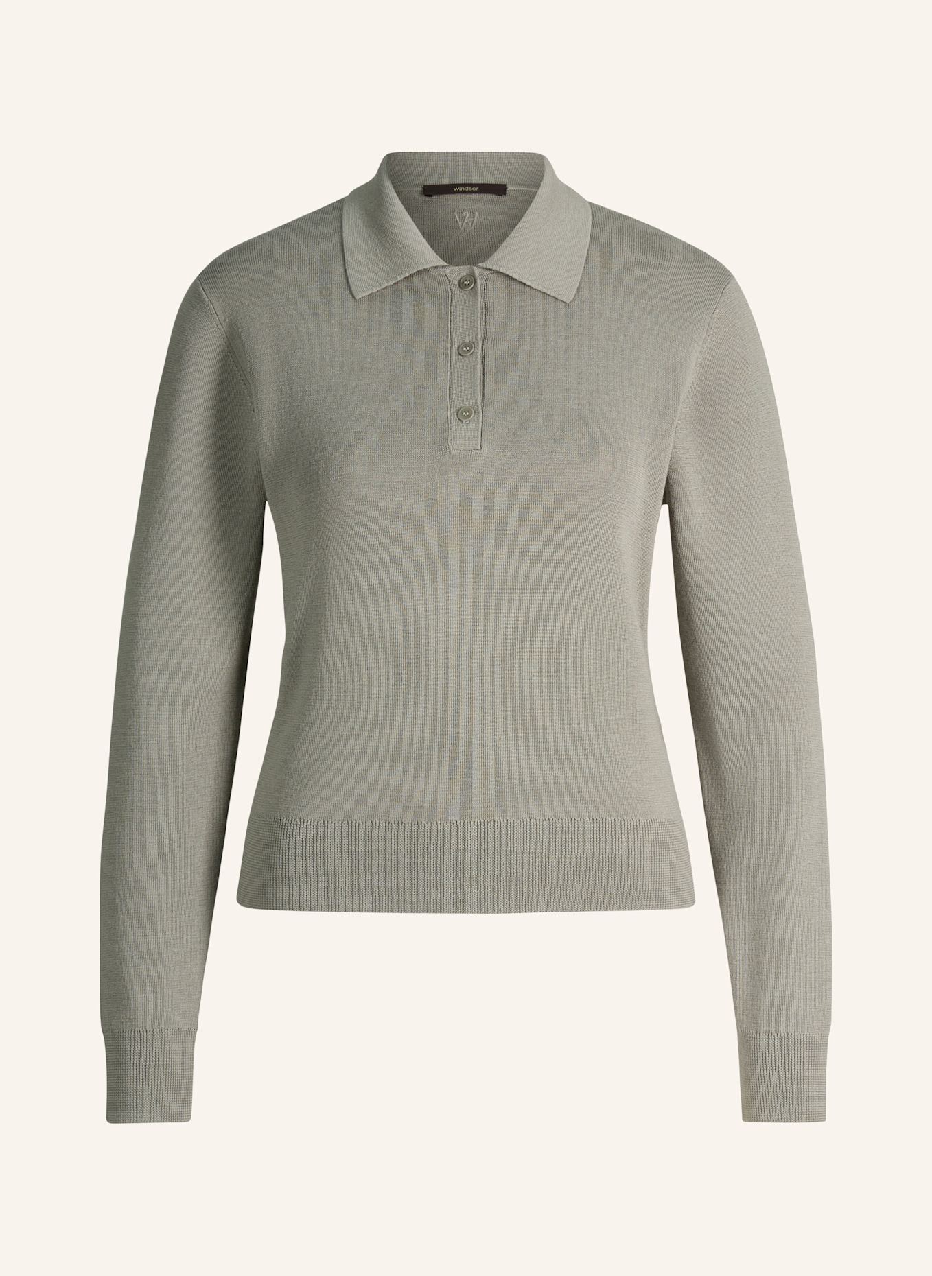 windsor. Langarm-Polo: GRAU