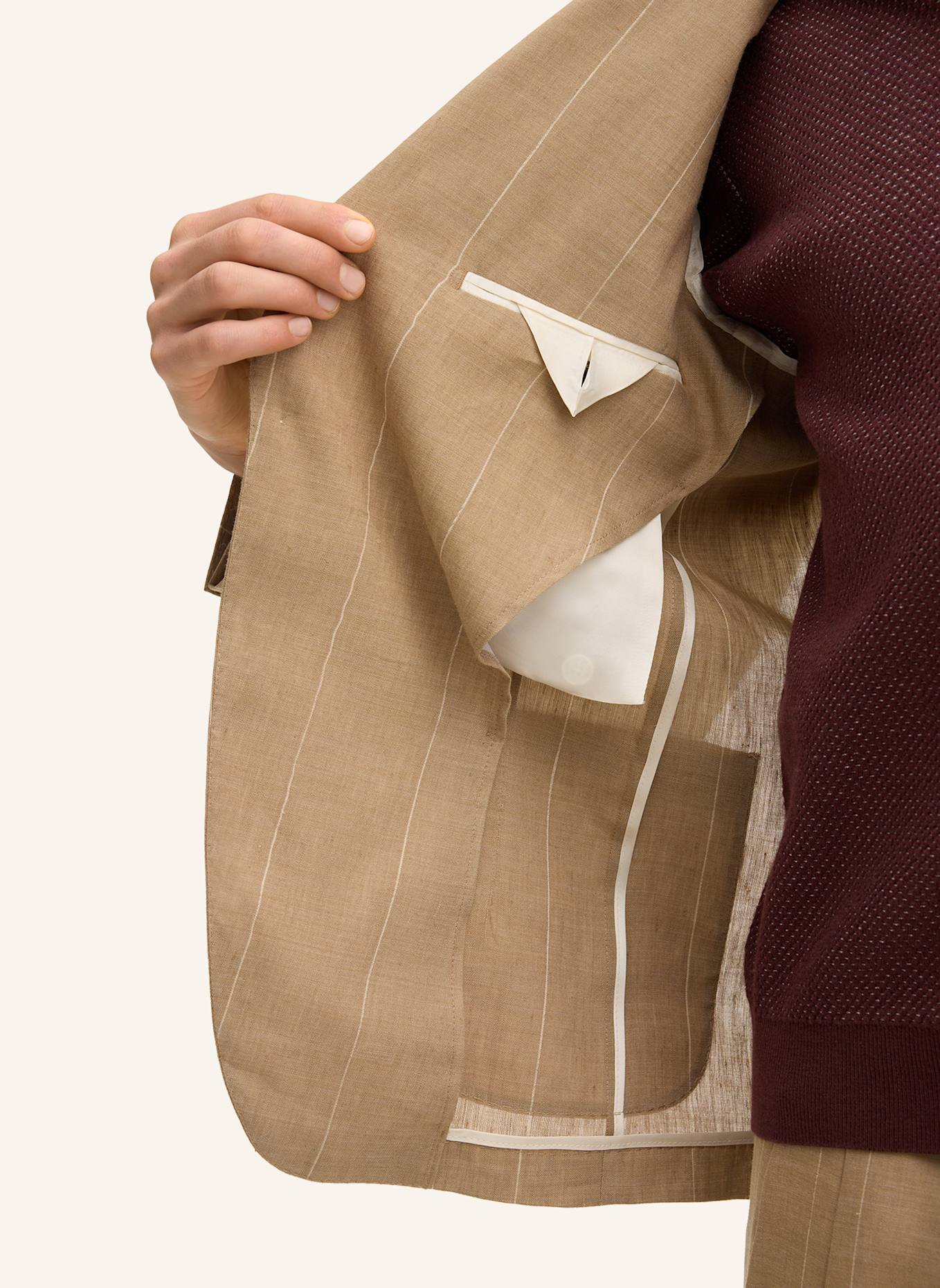 windsor. Anzugsakko GIORNO Extra Slim Fit mit Leinen: BEIGE