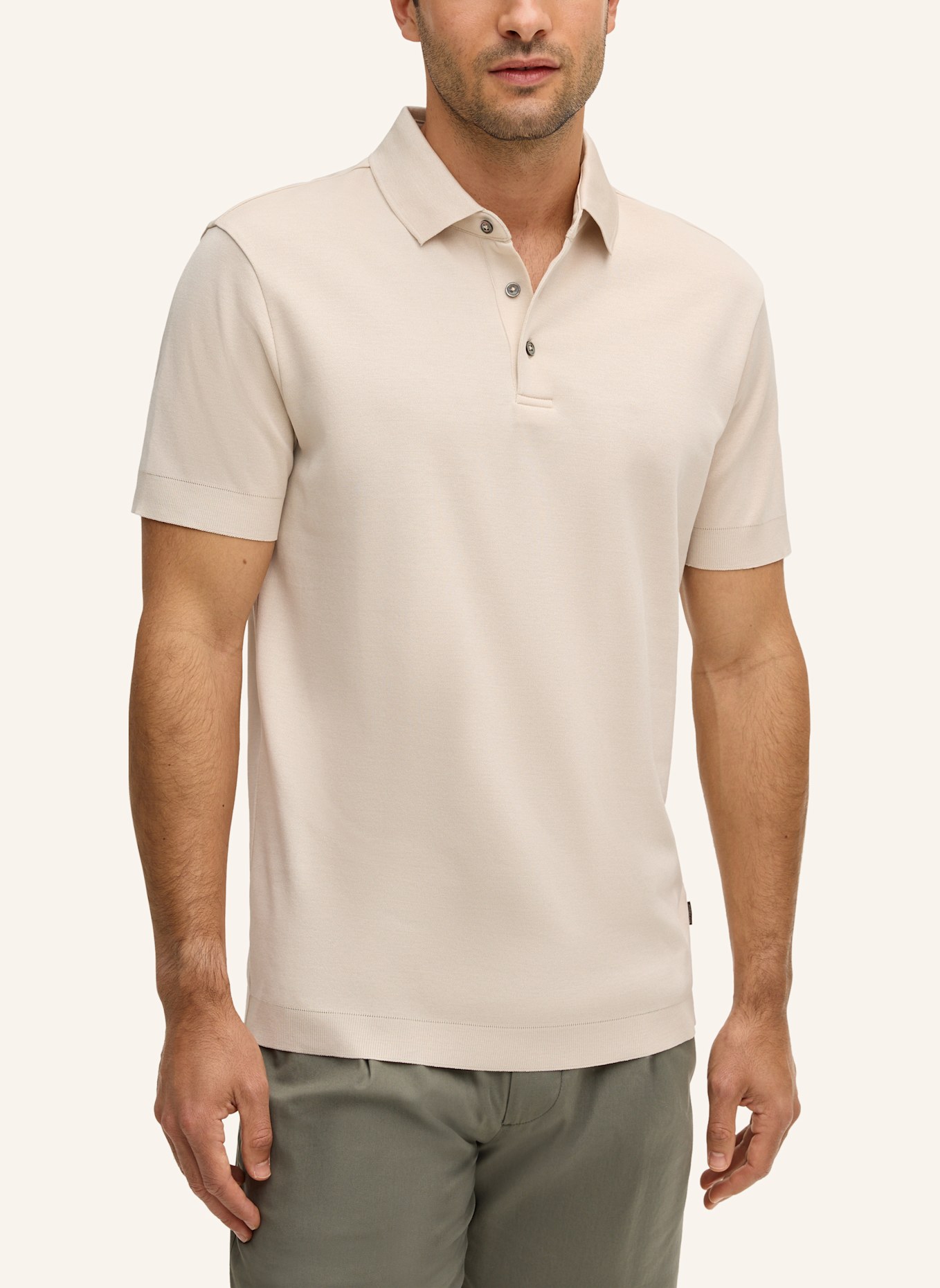 windsor. Jersey-Poloshirt: BEIGE