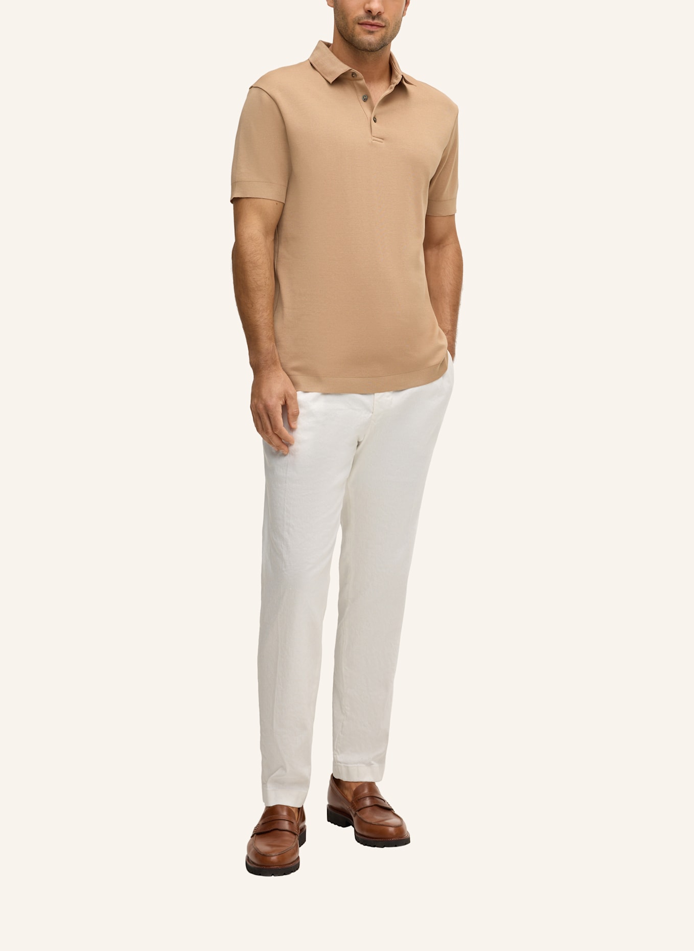 windsor. Jersey-Poloshirt: CAMEL