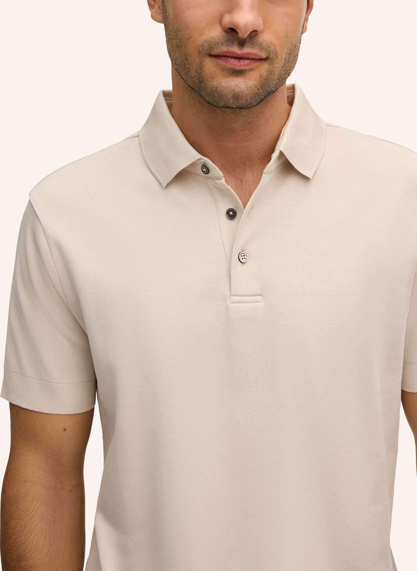 windsor. Jersey-Poloshirt: BEIGE