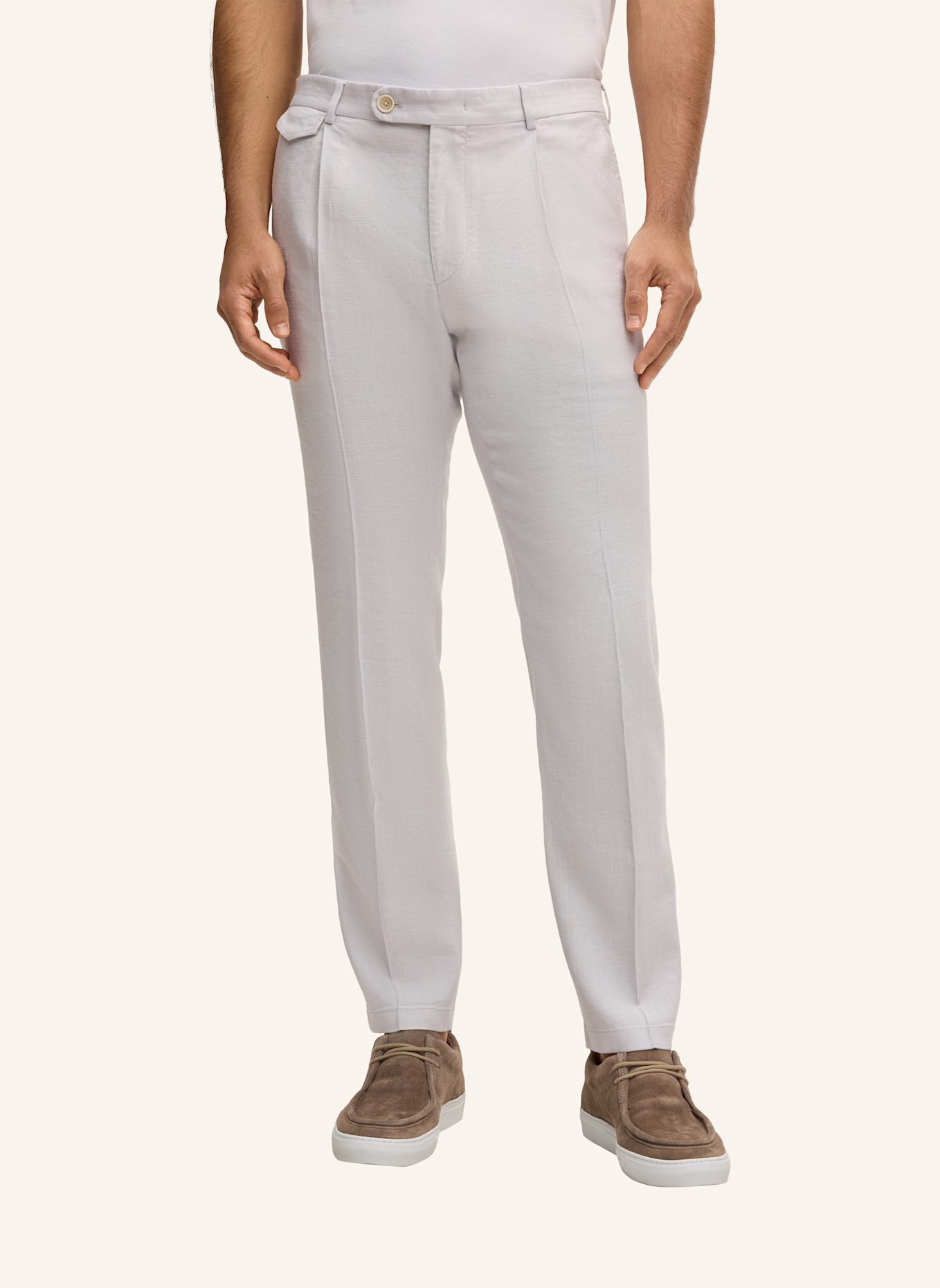 windsor. Anzughose SILVI Extra Slim Fit mit Leinen: HELLGRAU