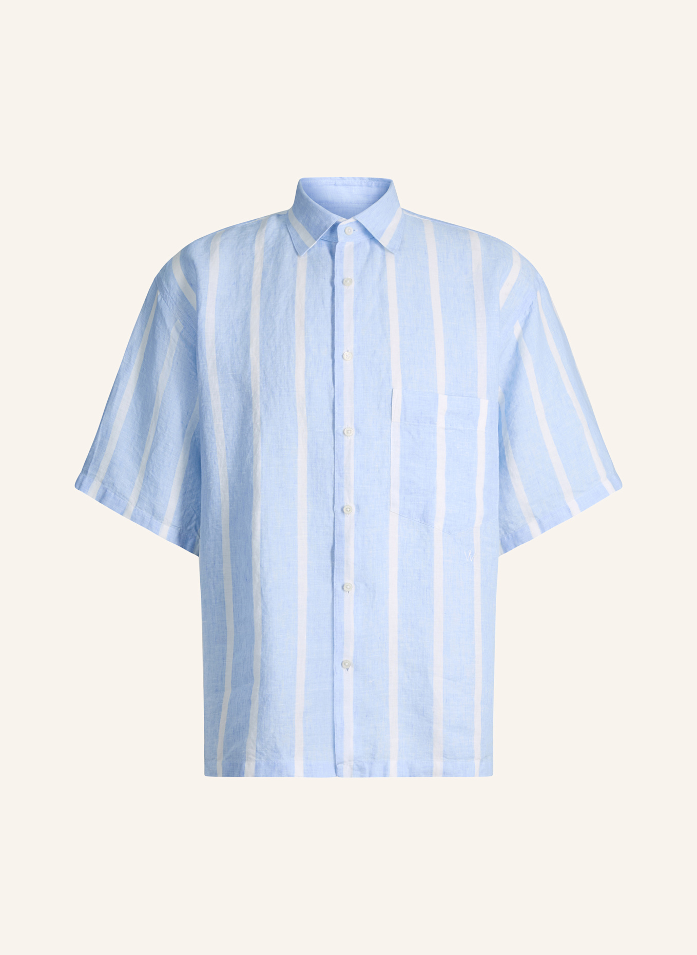 windsor. Kurzarm-Hemd: BLAU/ WEISS