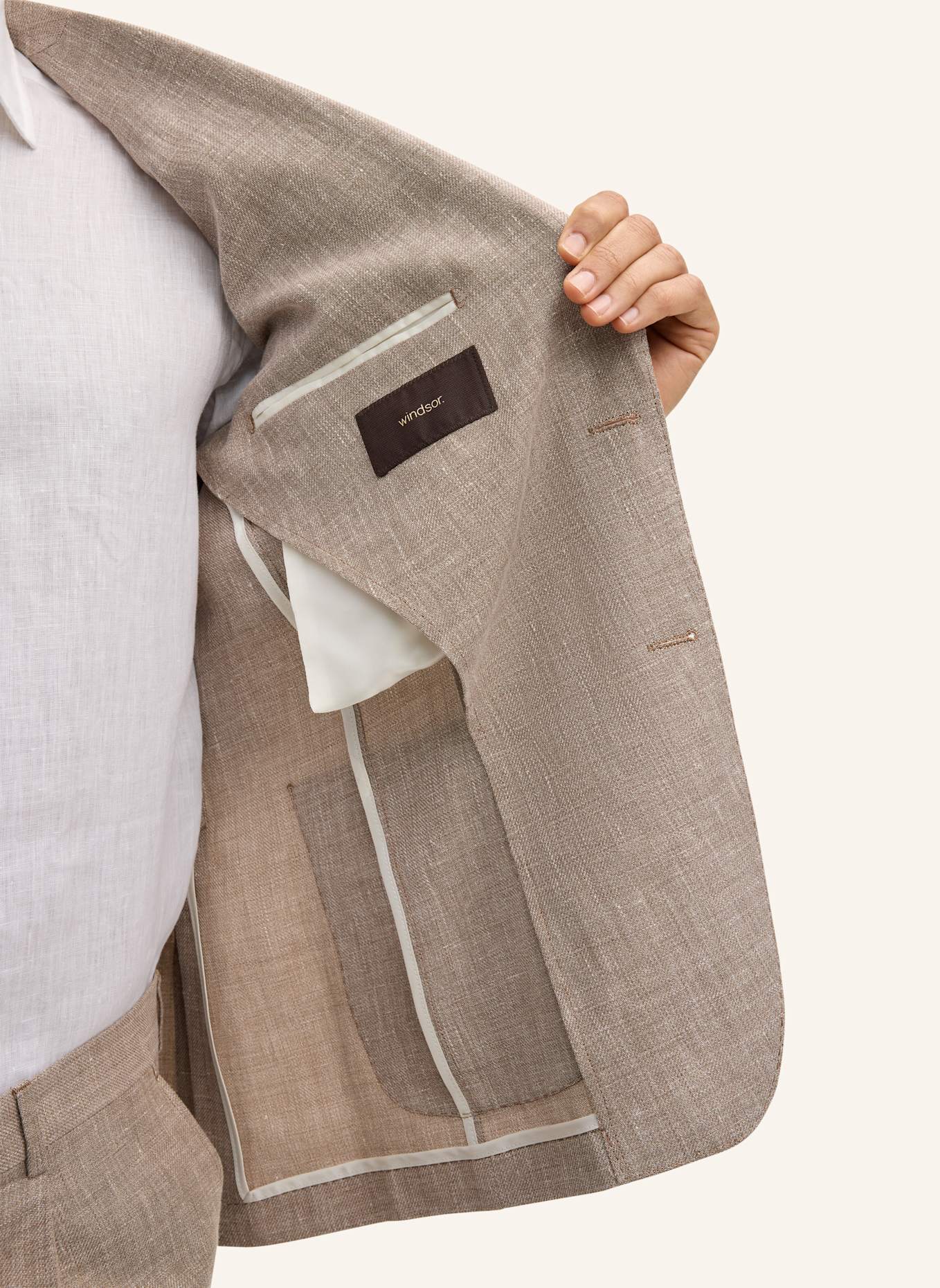 windsor. Baukasten Sakko Shaped Fit: HELLBRAUN