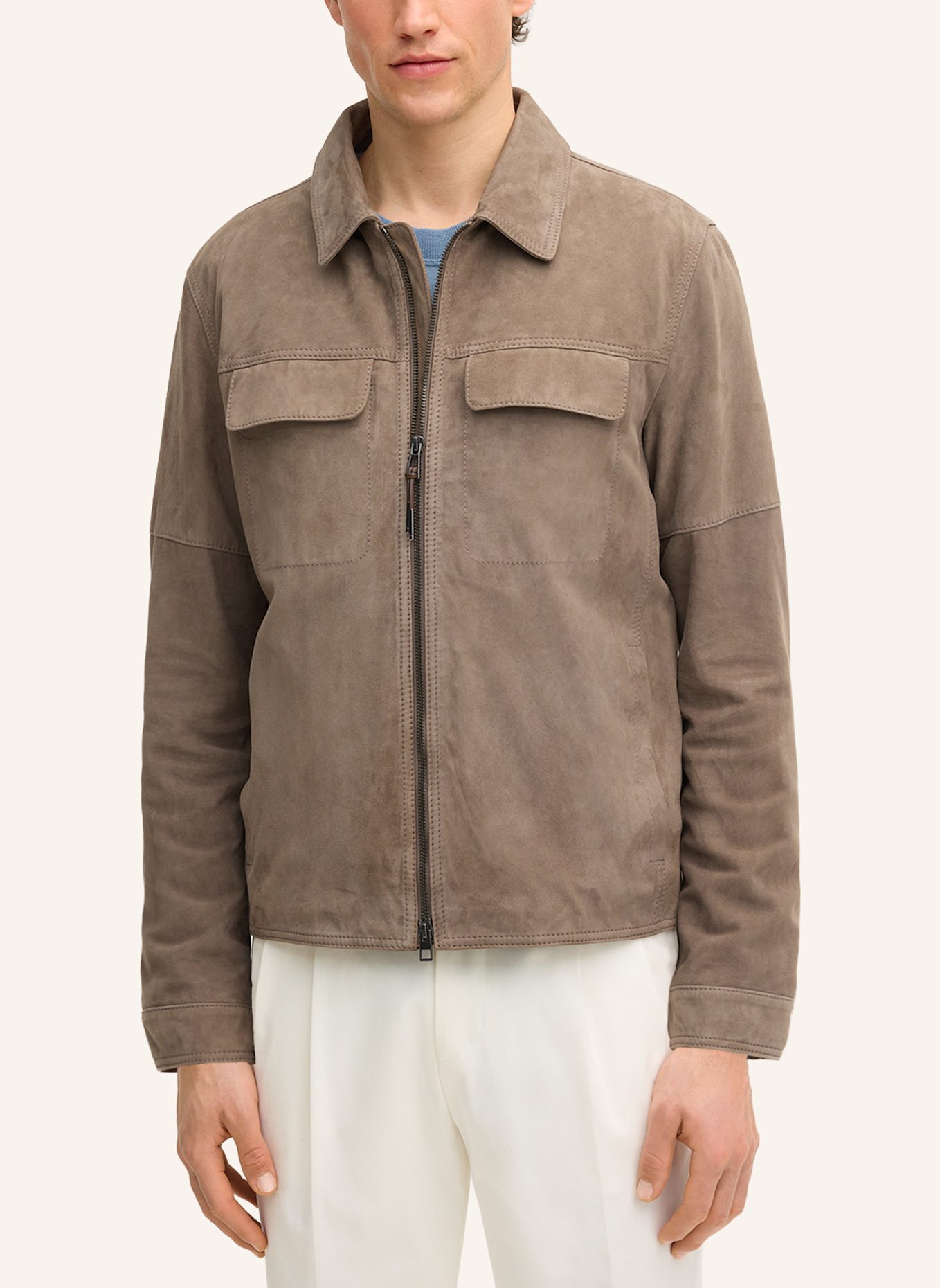 windsor. Lederjacke: GRAU