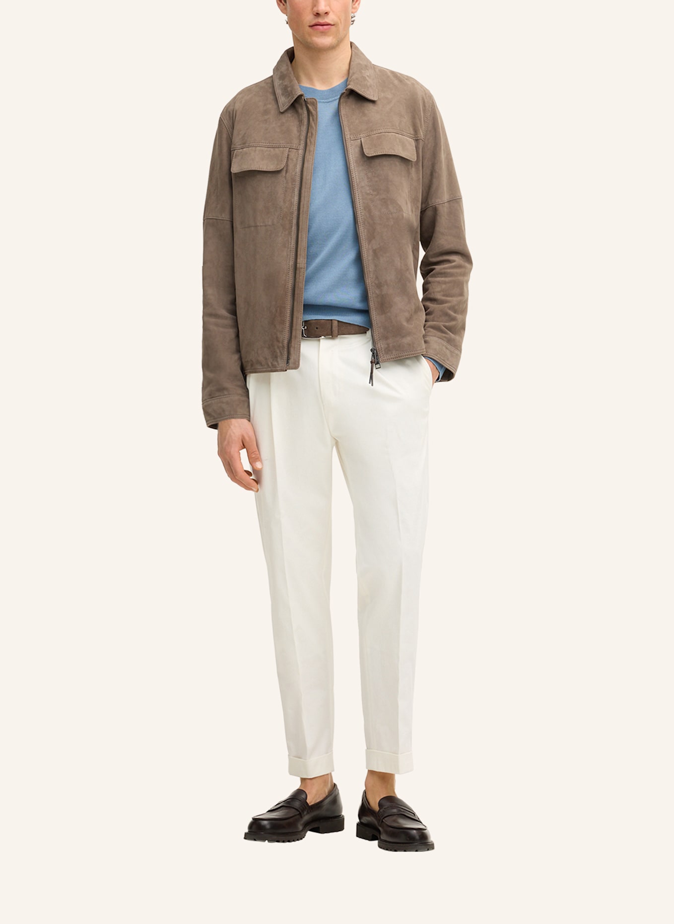 windsor. Lederjacke: GRAU