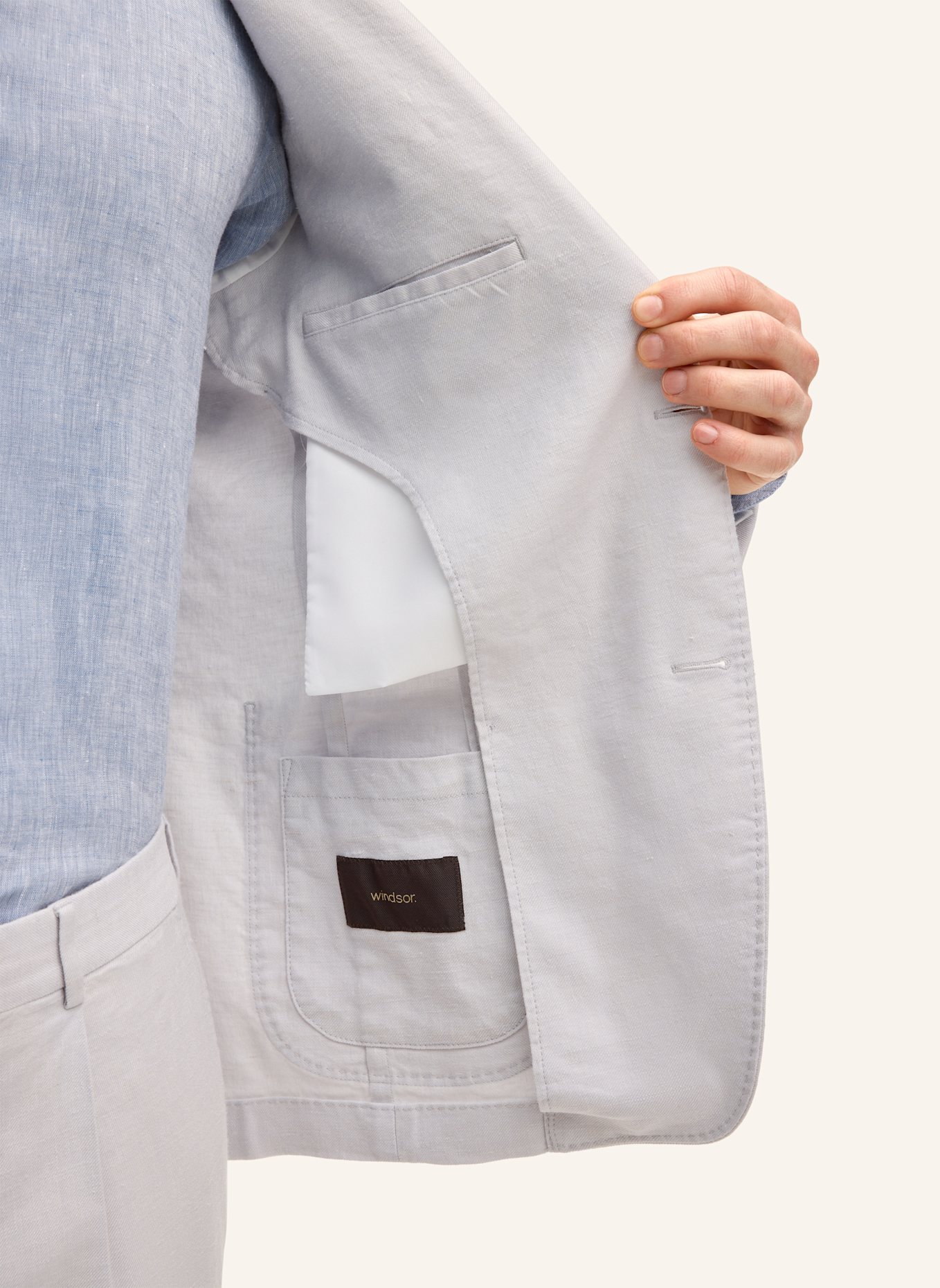 windsor. Baukasten Sakko Shaped Fit: HELLGRAU