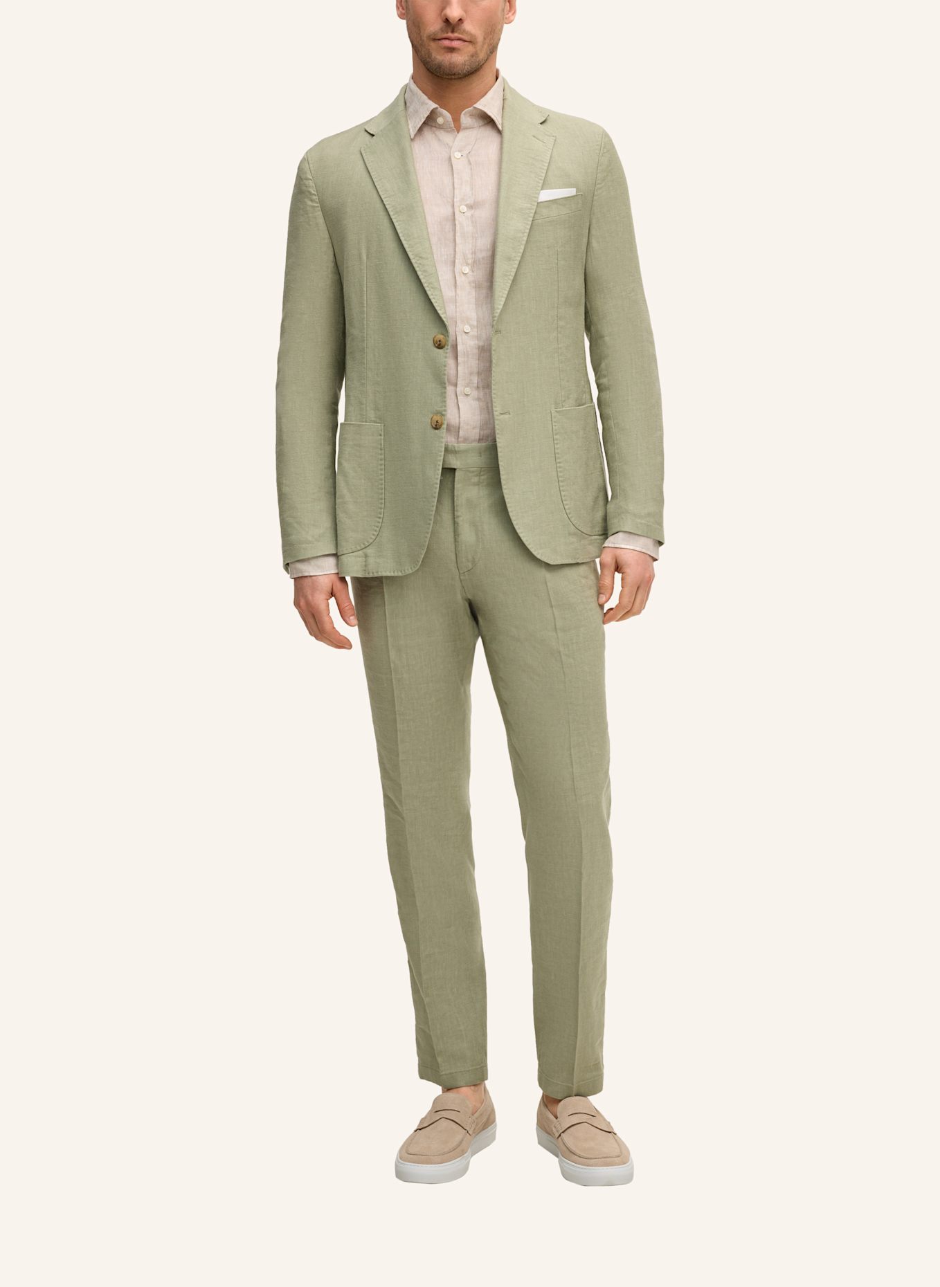 windsor. Anzughose SILVI Extra Slim Fit mit Leinen: HELLGRÜN