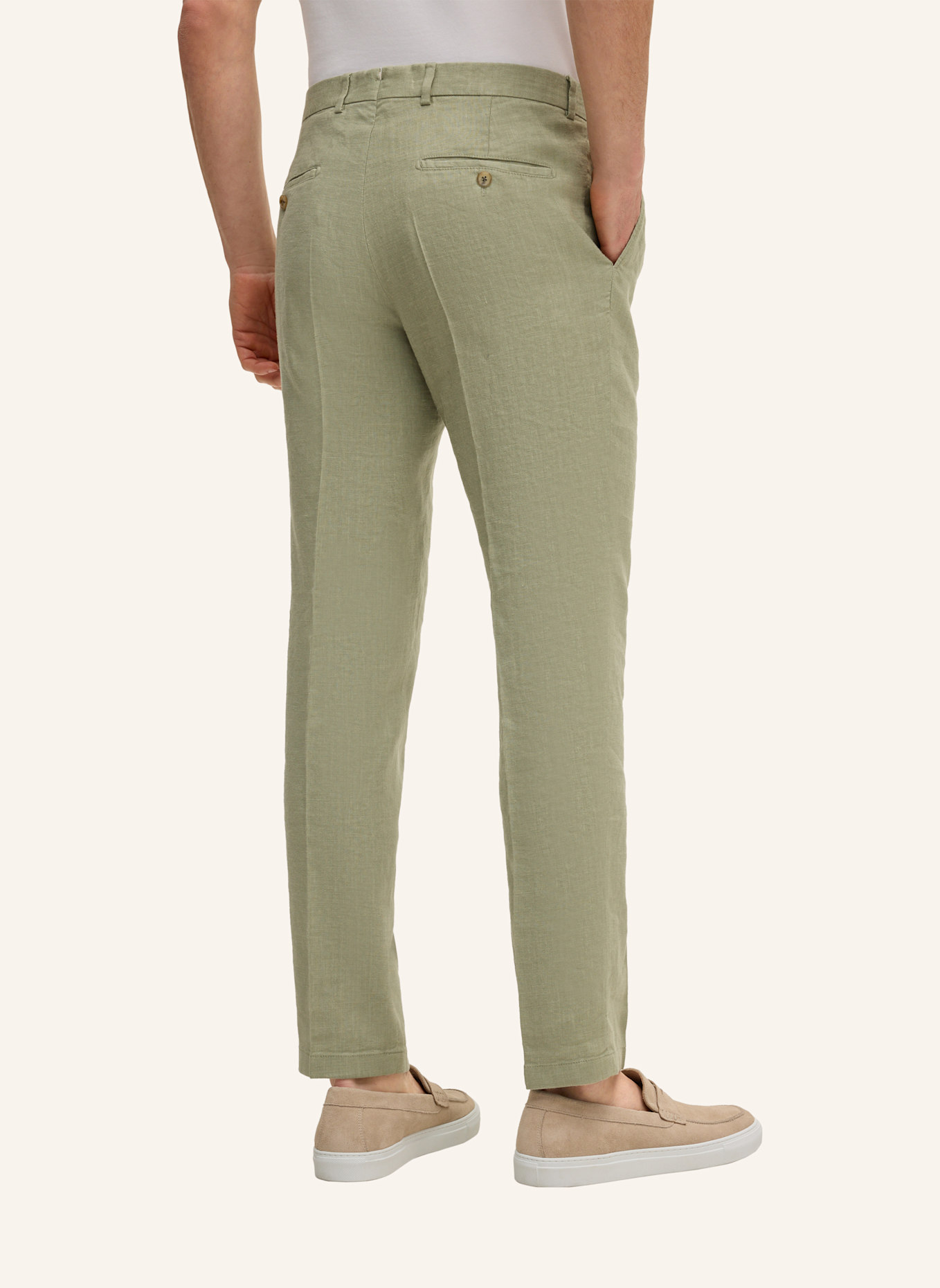 windsor. Anzughose SILVI Extra Slim Fit mit Leinen: HELLGRÜN