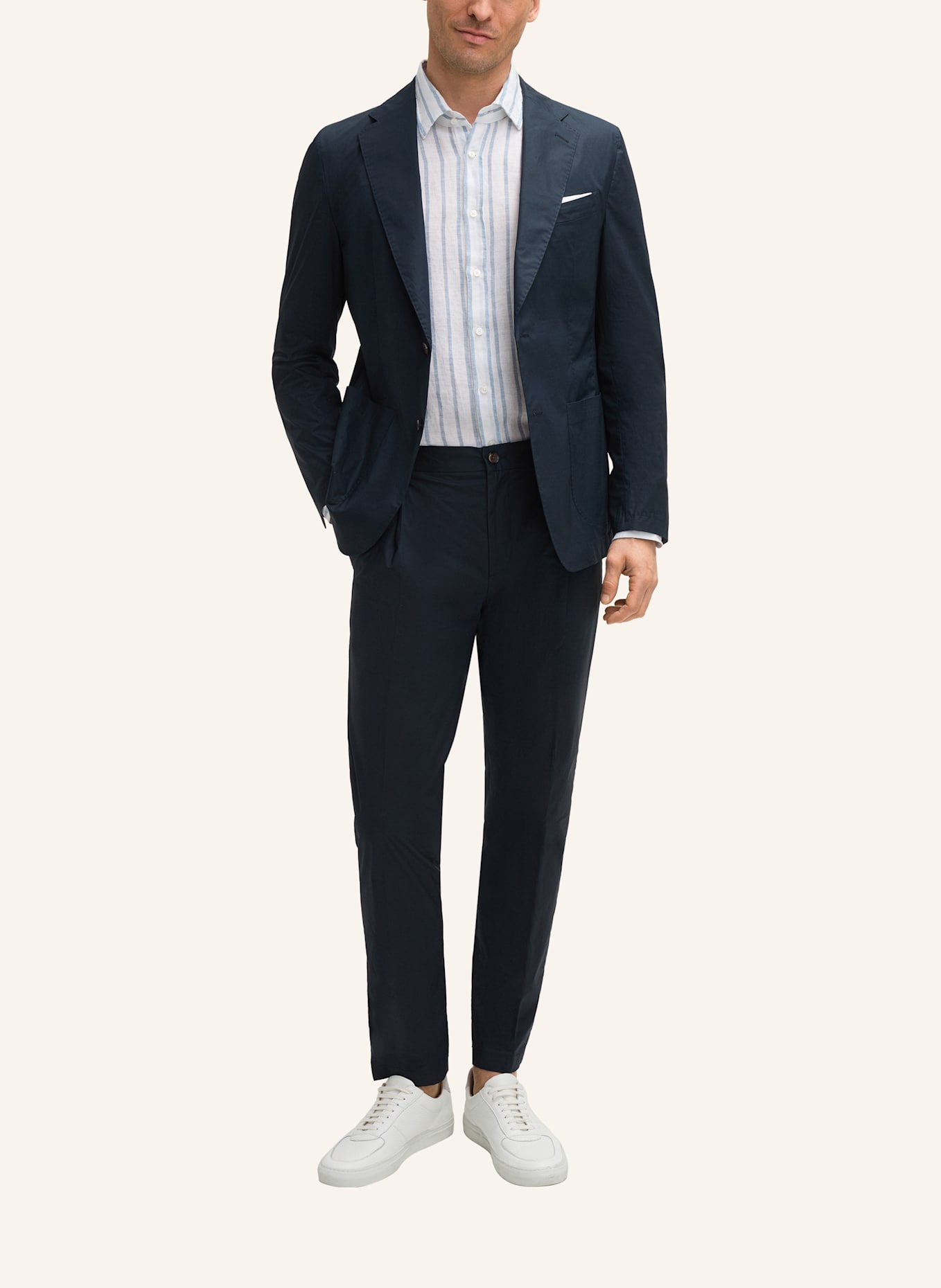 windsor. Bundfaltenhose Shaped Fit: DUNKELBLAU