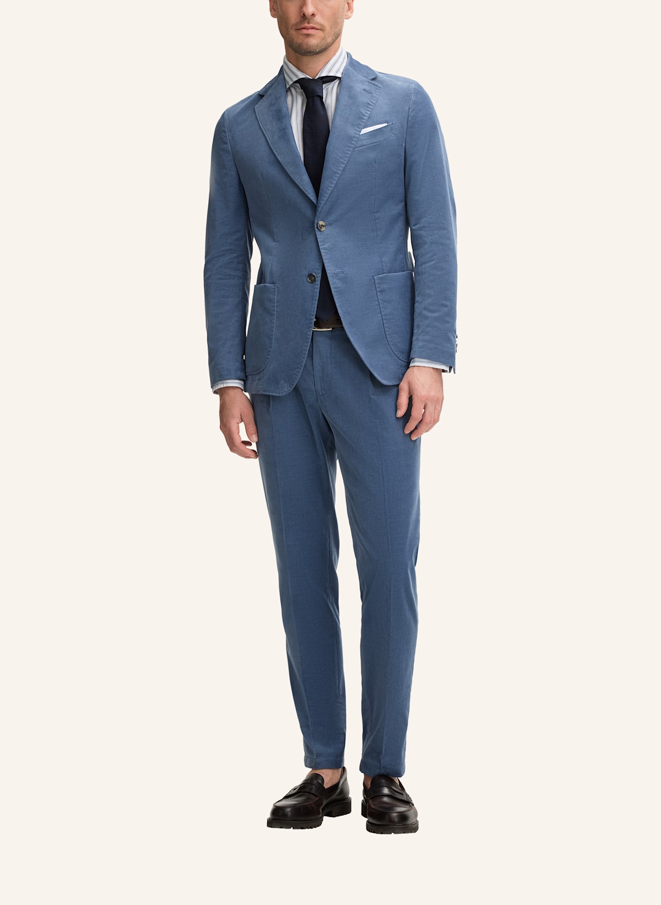 windsor. Anzughose SILVI Shaped Fit aus Cord: BLAU