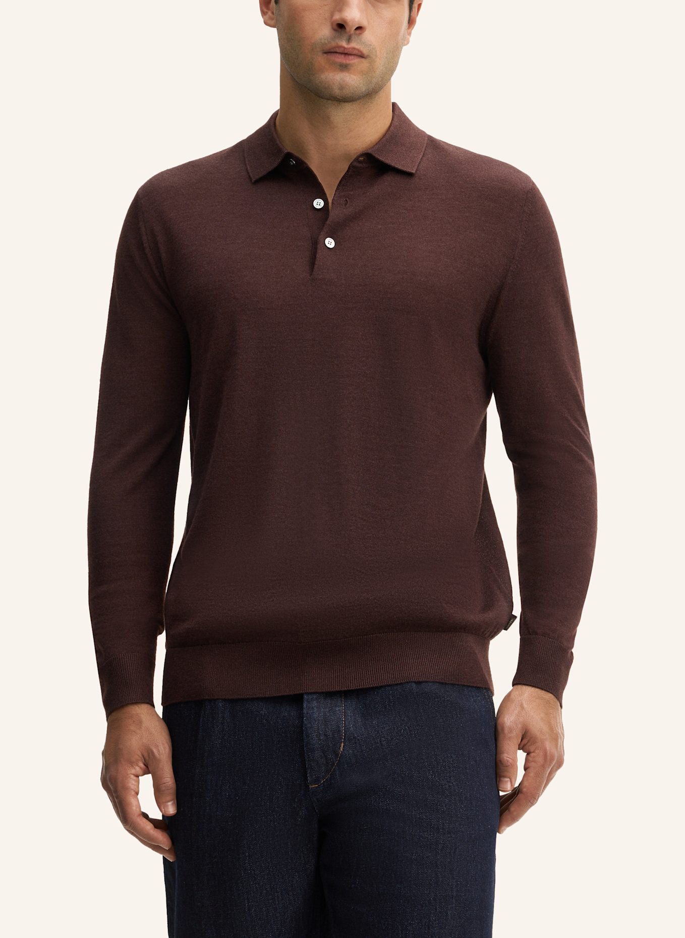 windsor. Strick-Poloshirt NANDO: ROT