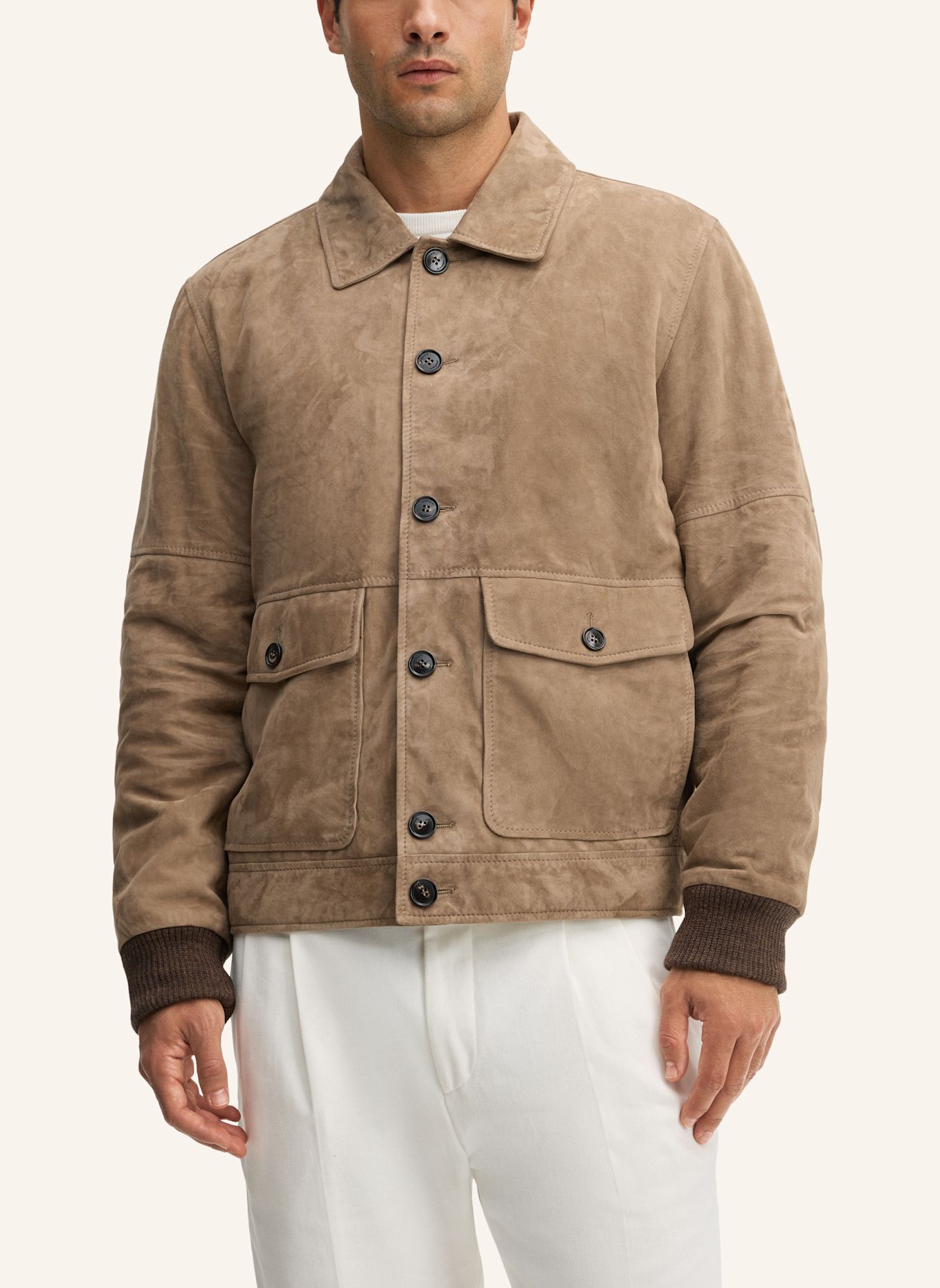windsor. Lederjacke: GRAU