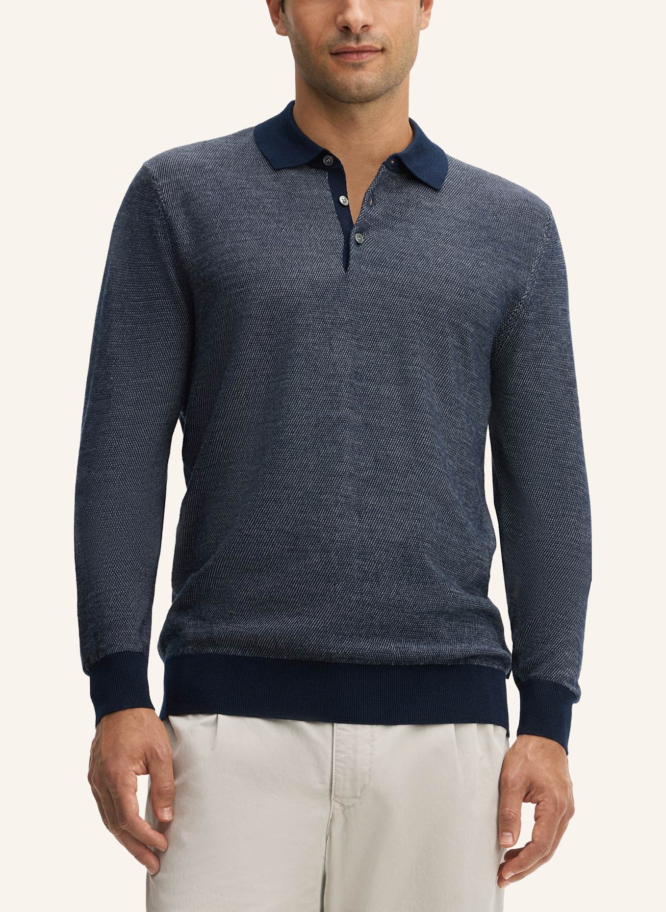 windsor. Langarm-Poloshirt: DUNKELBLAU