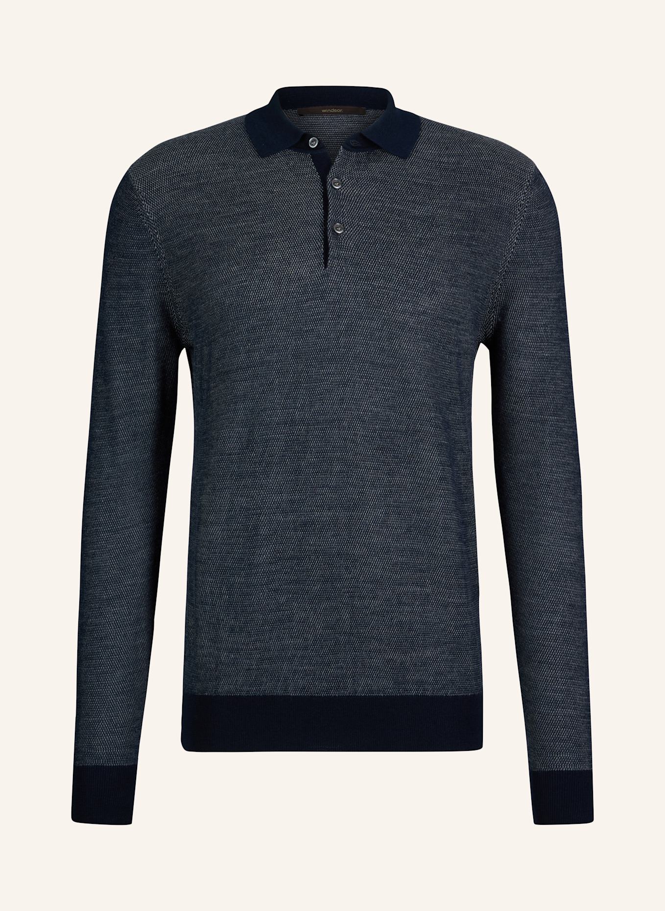 windsor. Langarm-Poloshirt: DUNKELBLAU