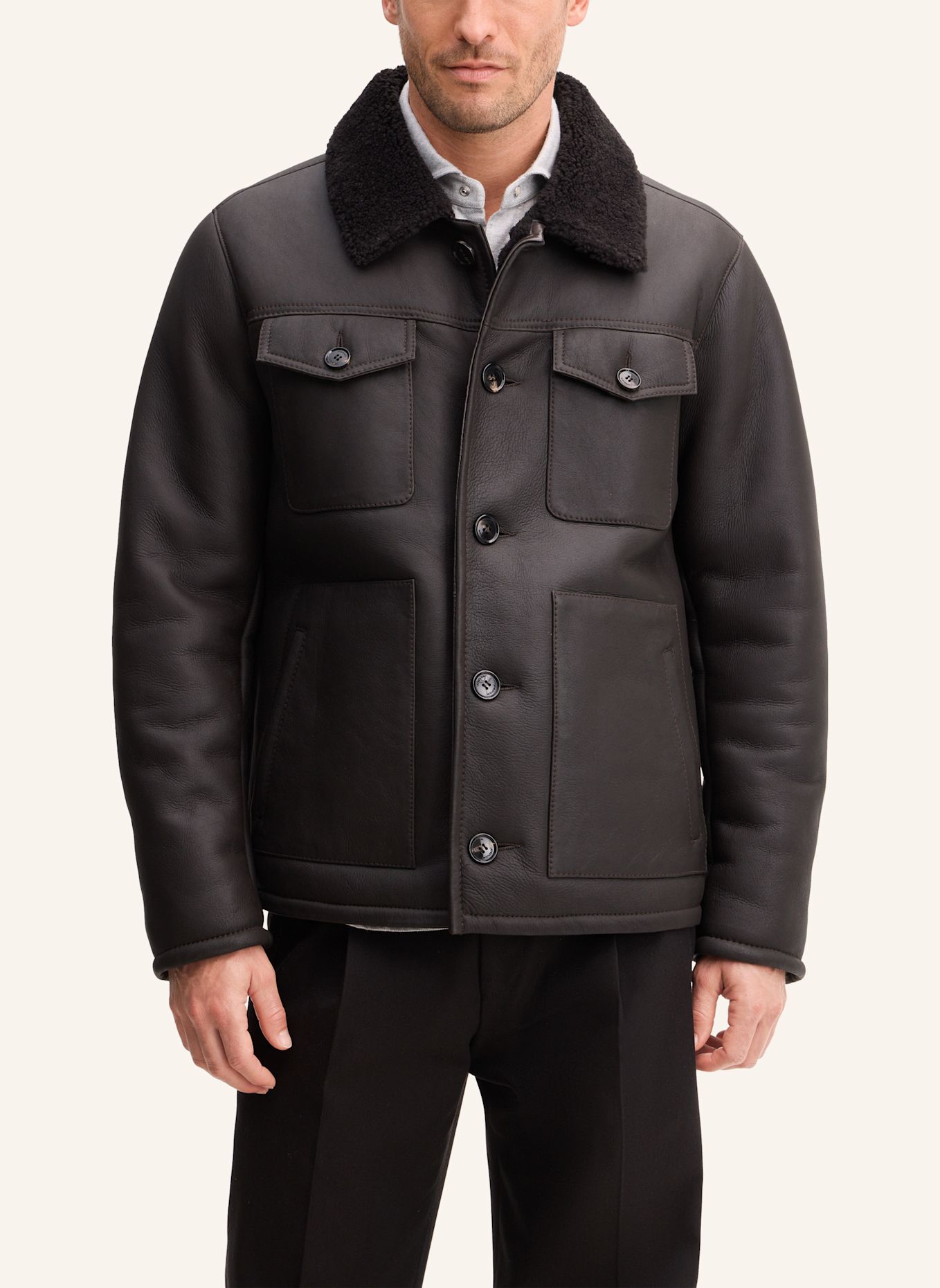 windsor. Lederjacke: DUNKELBRAUN