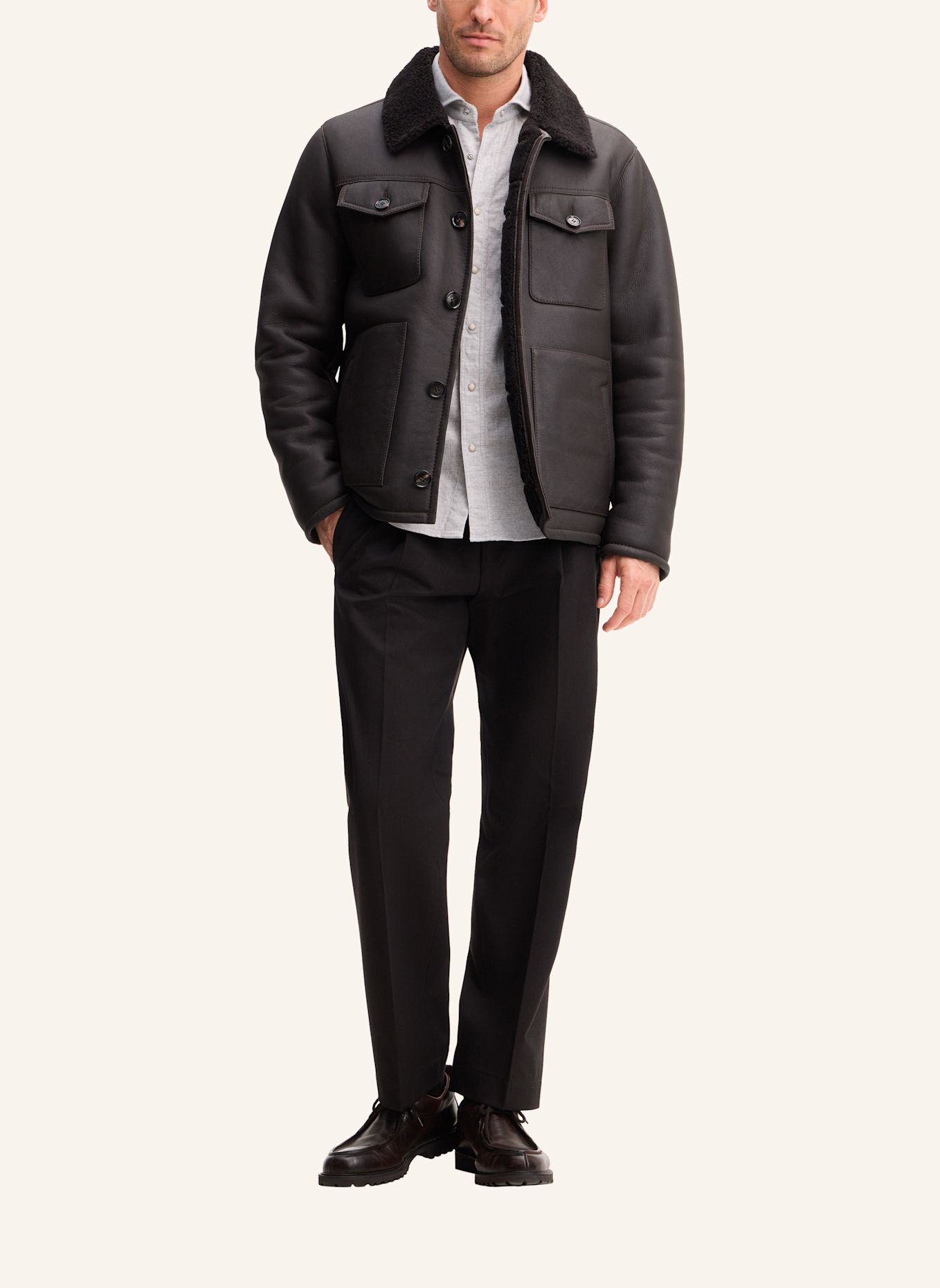 windsor. Lederjacke: DUNKELBRAUN