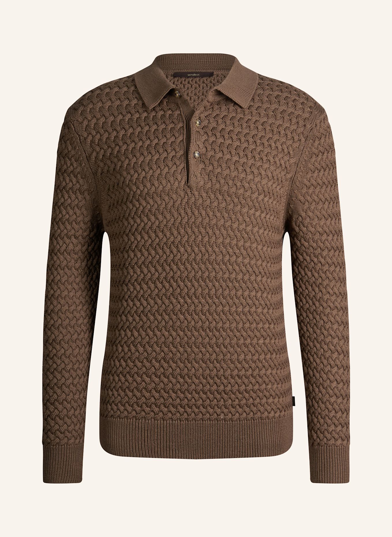 windsor. Polo-Longsleeve: BRAUN