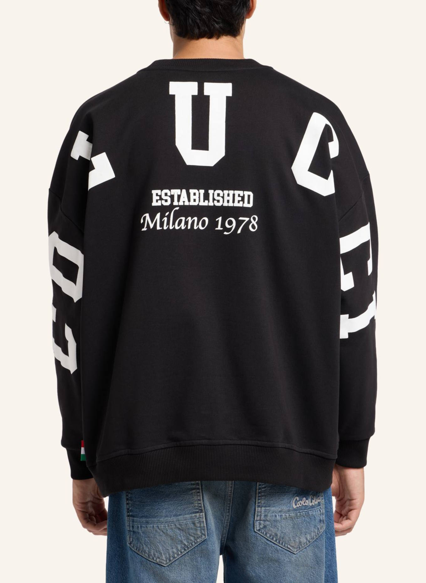 CARLO COLUCCI Oversize Unisex Sweatshirt DI QUIRICO, Farbe: SCHWARZ (Bild 2)