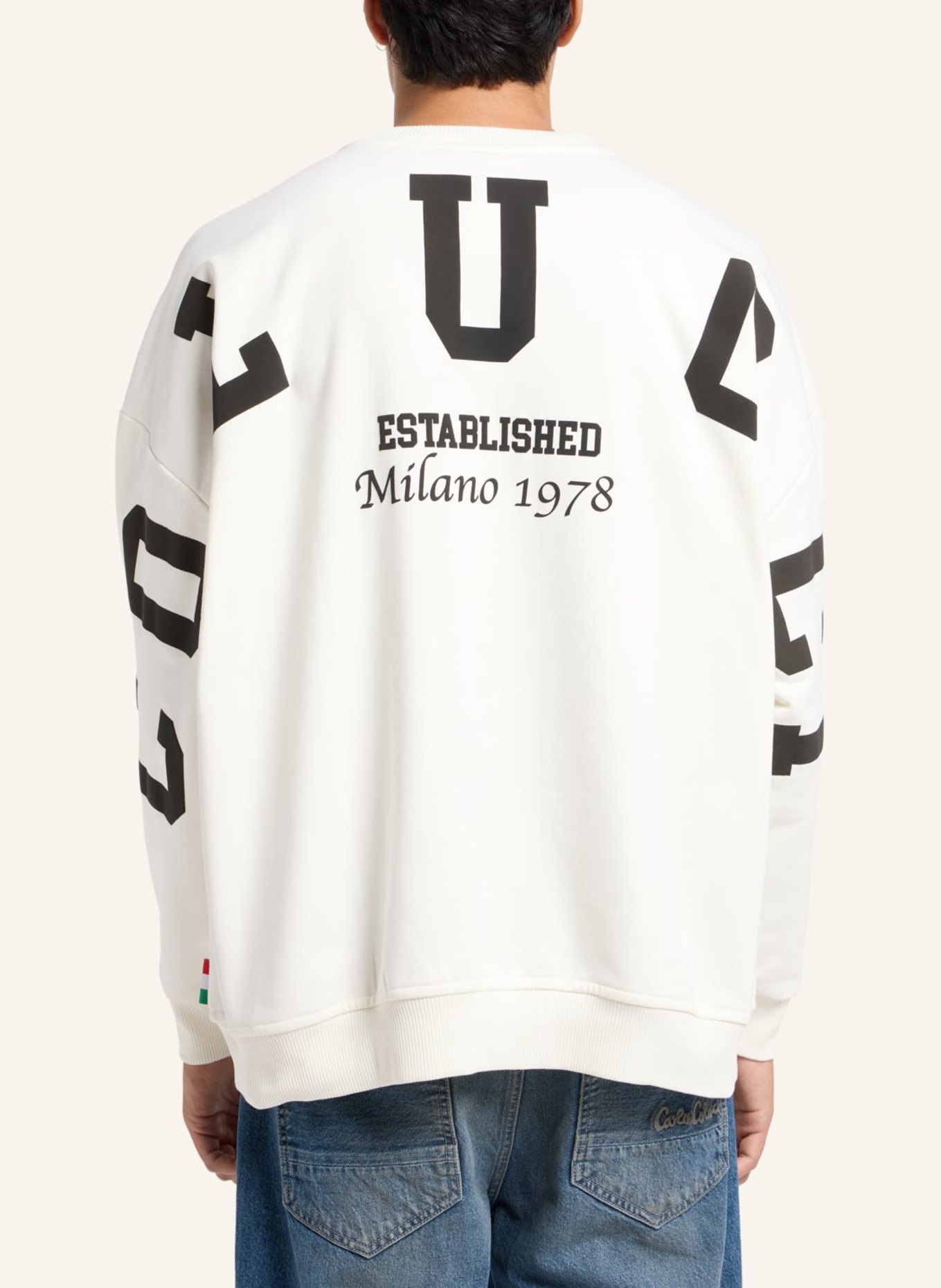 CARLO COLUCCI Oversize Unisex Sweatshirt DI QUIRICO, Farbe: WEISS (Bild 2)