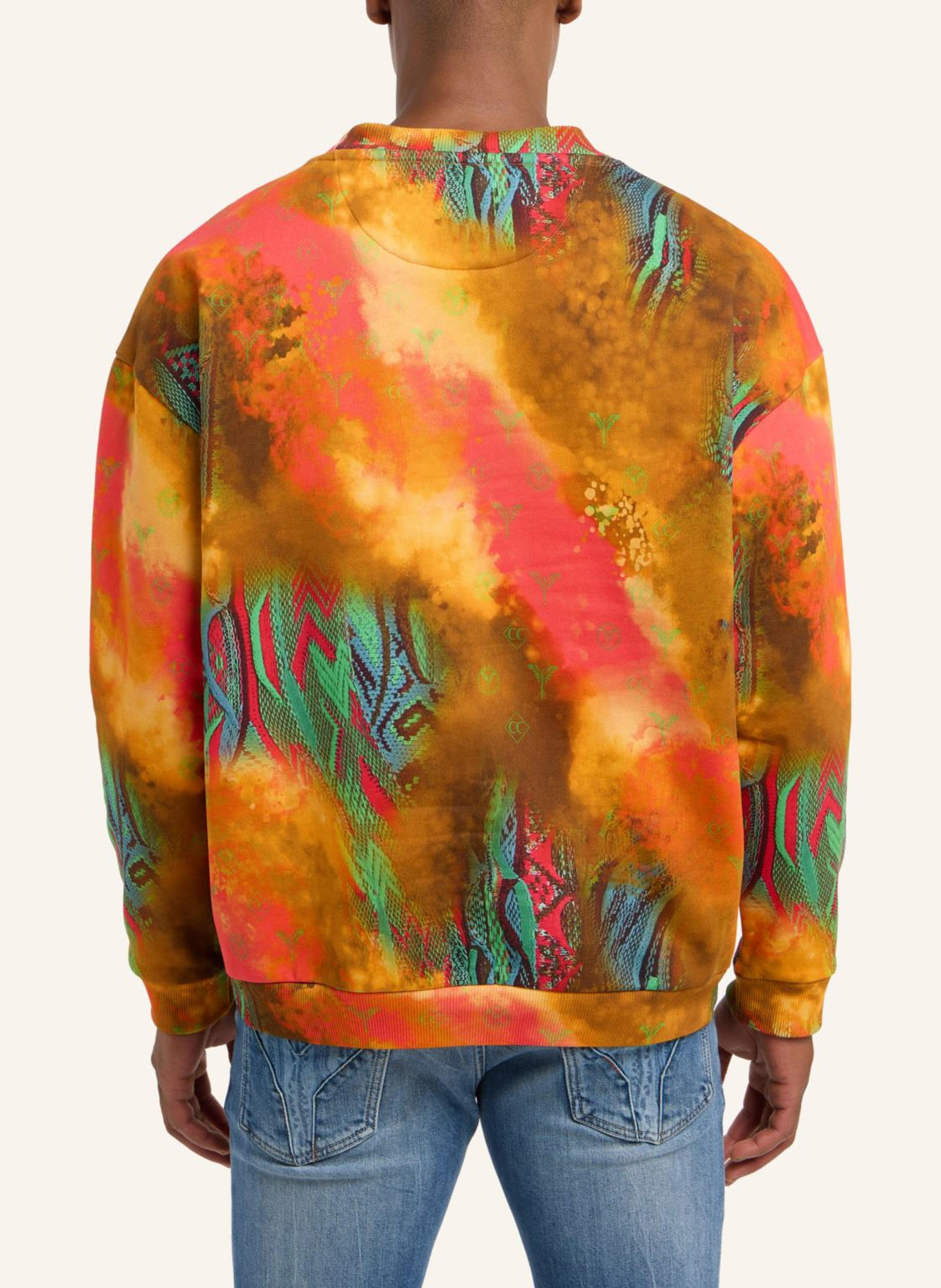 CARLO COLUCCI Oversize Sweatshirt - Sprayed knit DIOP, Farbe: ORANGE (Bild 2)