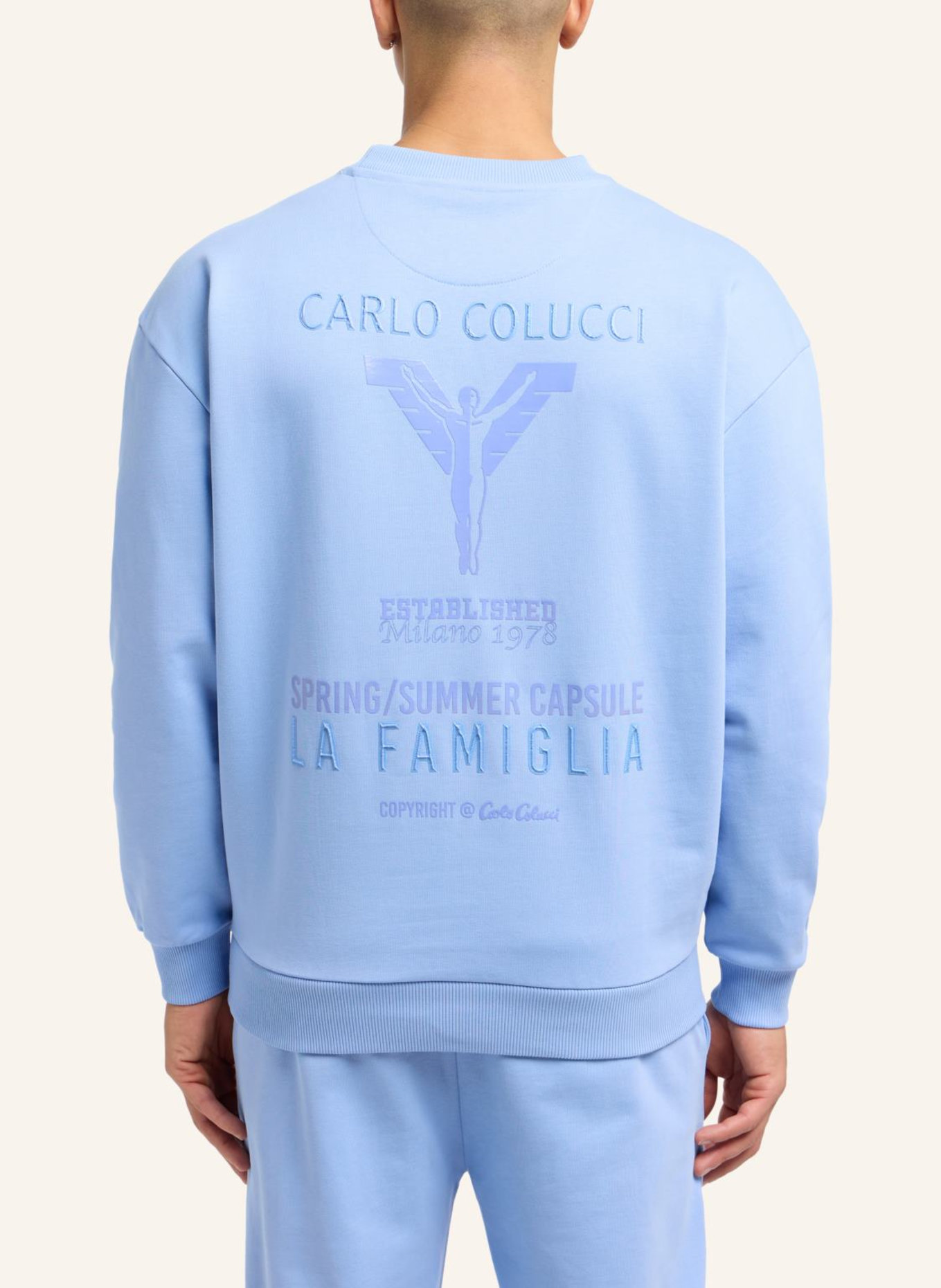 CARLO COLUCCI Oversize Sweatshirt - La Famiglia D'OTTAVIO, Farbe: BLAU (Bild 2)