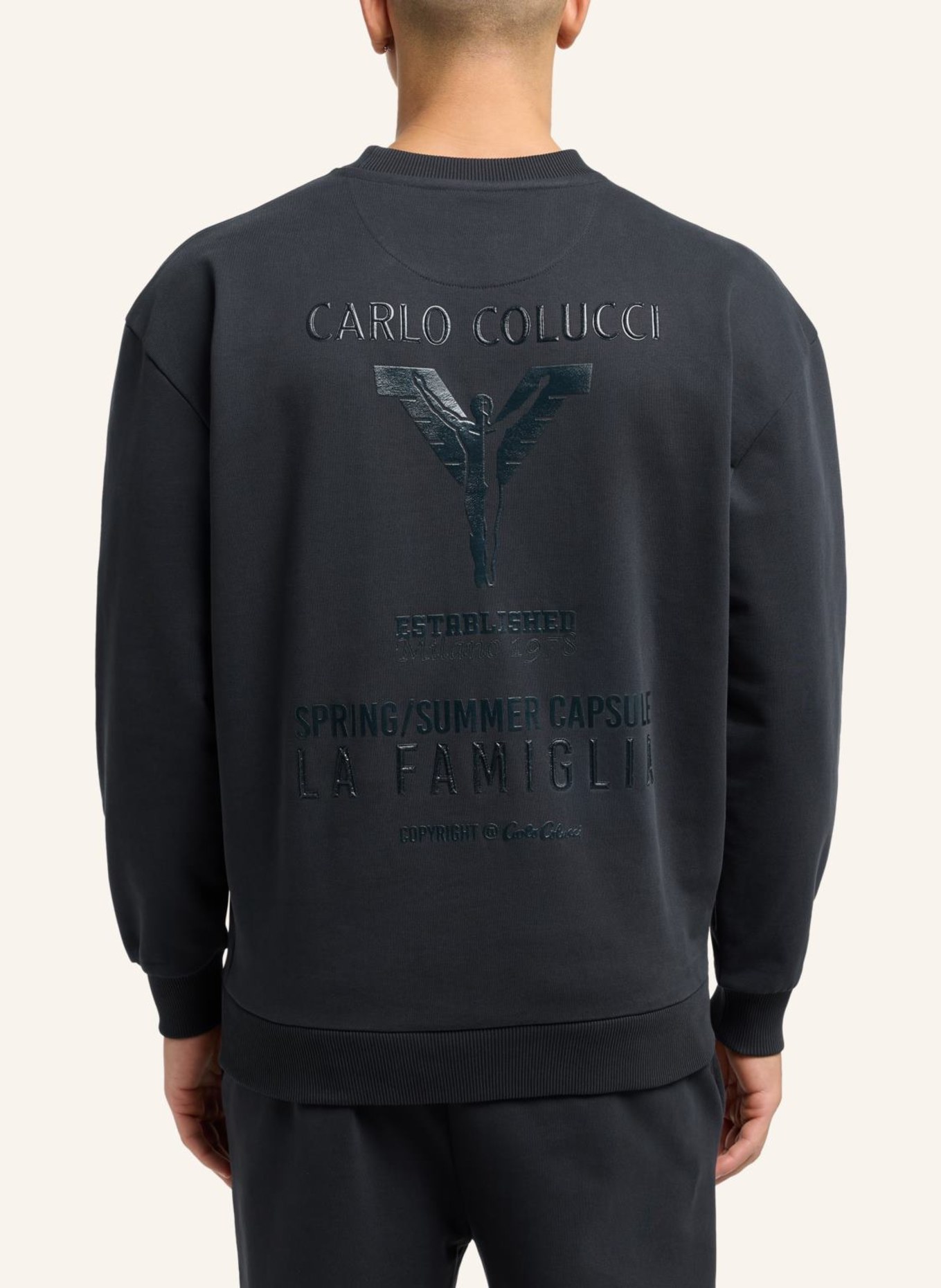 CARLO COLUCCI Oversize Sweatshirt - La Famiglia D'OTTAVIO, Farbe: SCHWARZ (Bild 2)