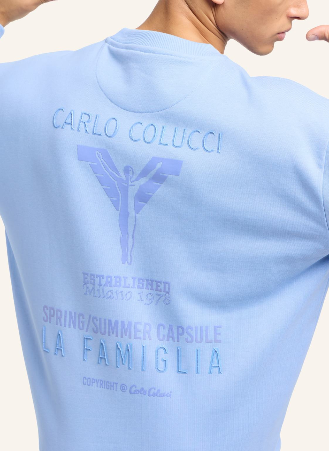 CARLO COLUCCI Oversize Sweatshirt - La Famiglia D'OTTAVIO, Farbe: BLAU (Bild 3)