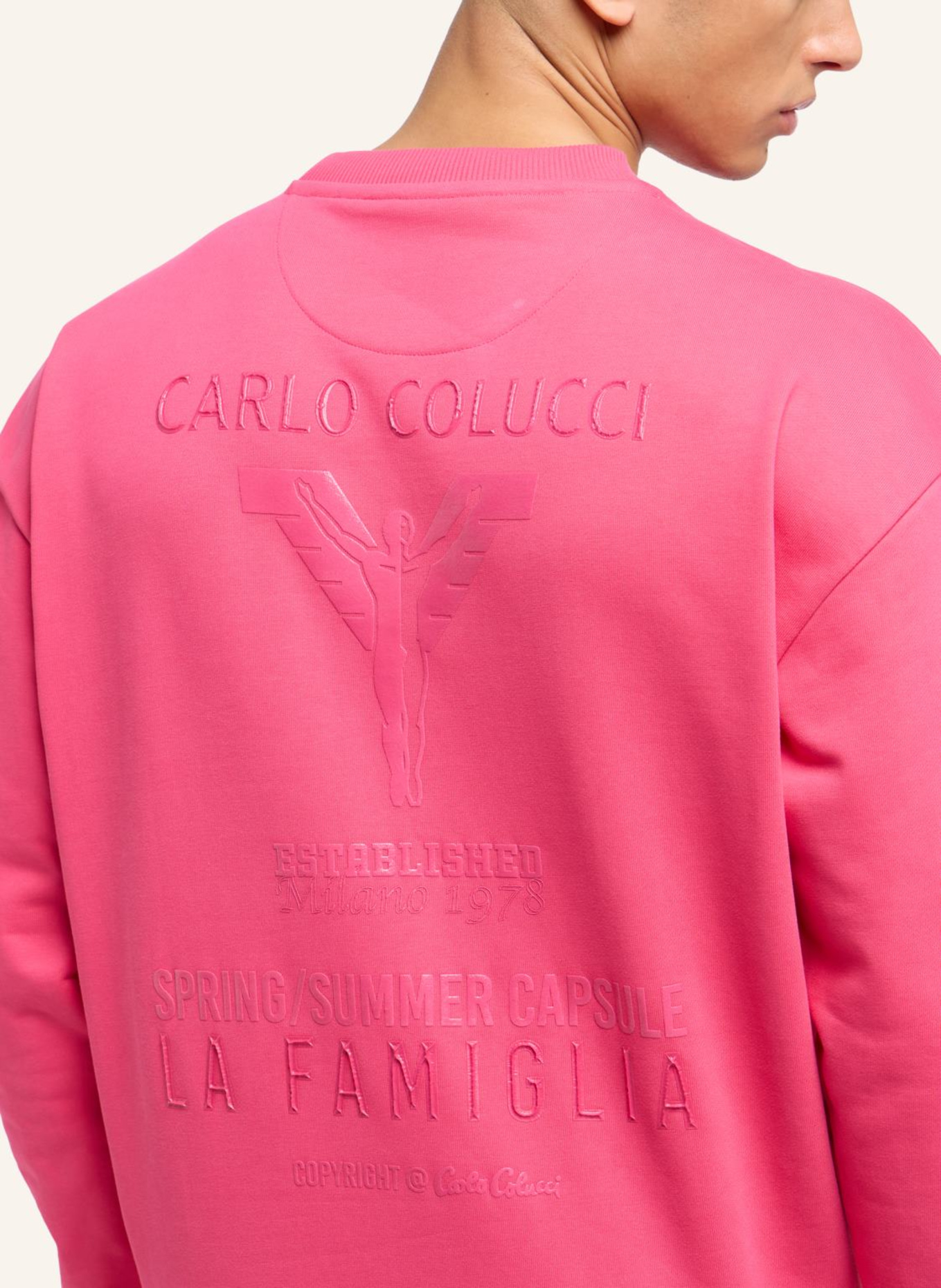 CARLO COLUCCI Oversize Sweatshirt - La Famiglia D'OTTAVIO, Farbe: PINK (Bild 3)